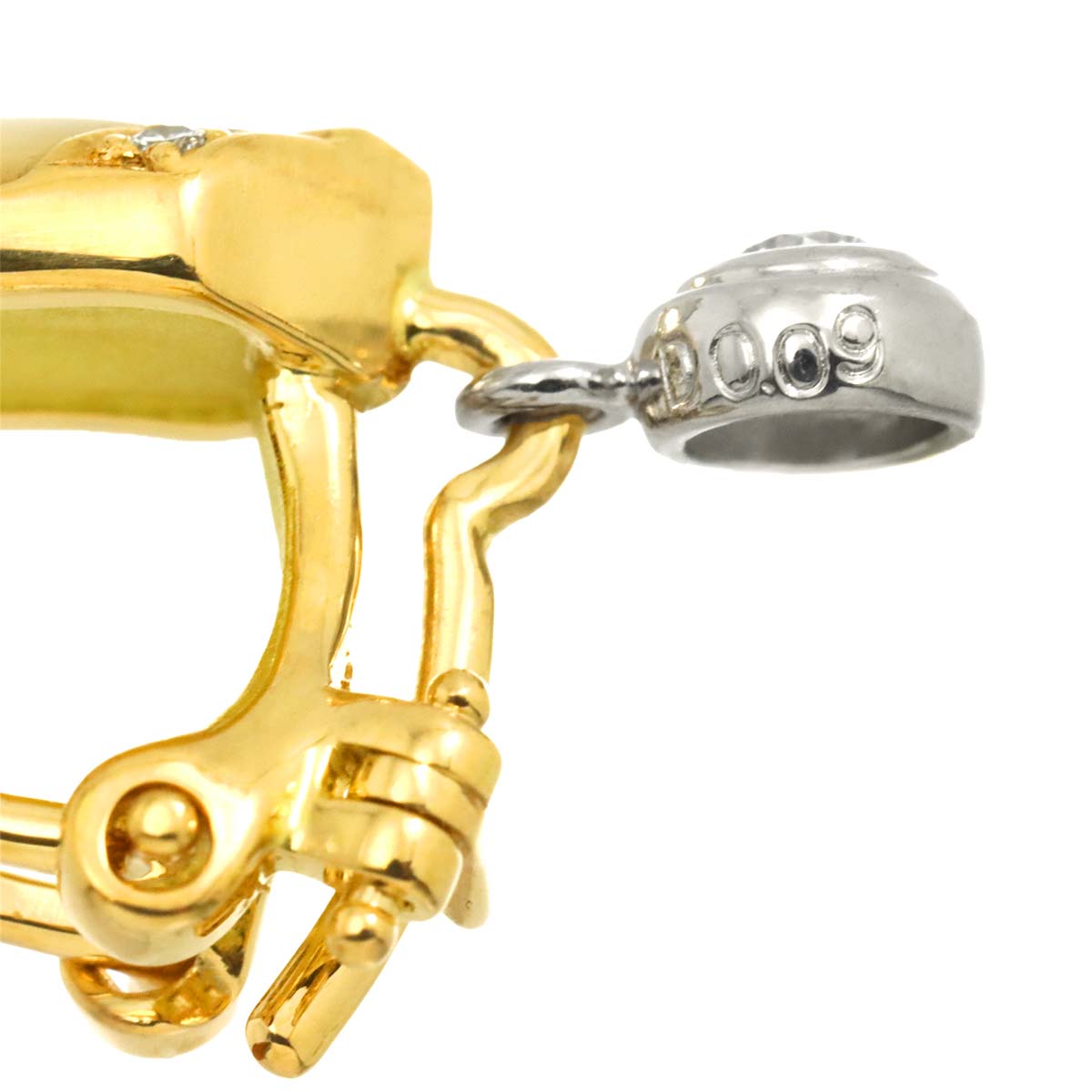 MotherofPearl Diamond 0.09ct/0.08ct Earrings 18K YG Pt