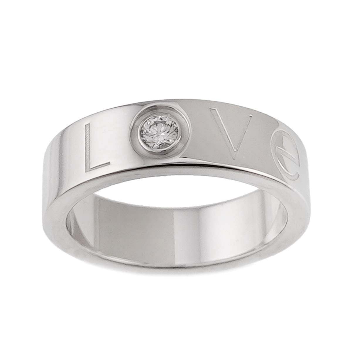 Love Diamond 1P Ring 18K White Gold 750 size52 5.75-6(US)