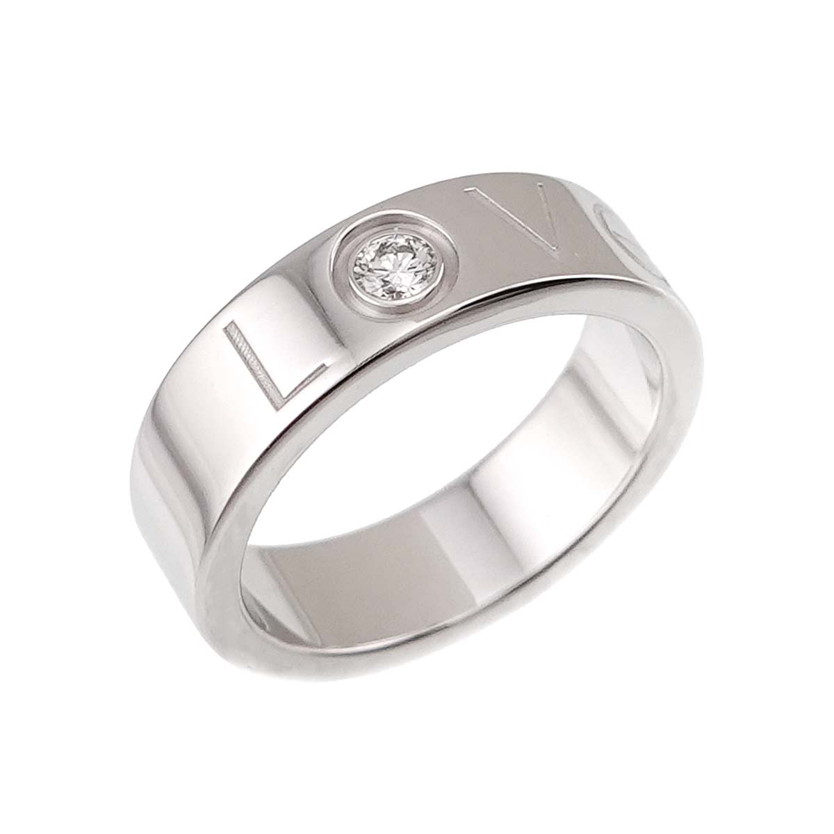 Love Diamond 1P Ring 18K White Gold 750 size52 5.75-6(US)