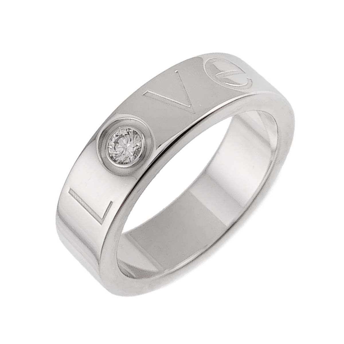 Love Diamond 1P Ring 18K White Gold 750 size52 5.75-6(US)