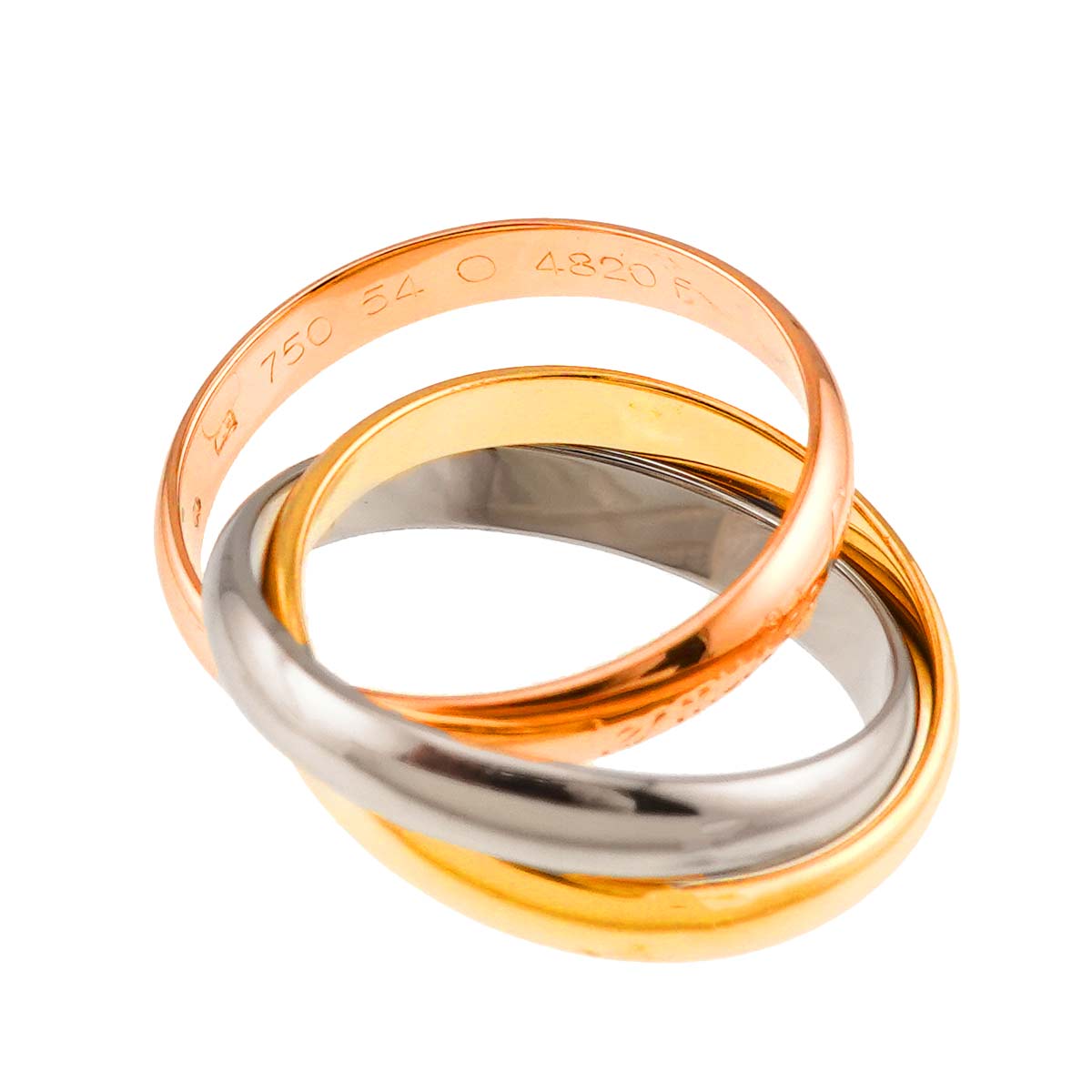 Trinity Ring MM 18K YG WG PG 750 Size54 6.5-6.75(US)