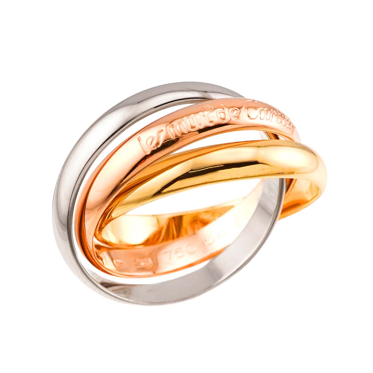 Trinity Ring MM 18K YG WG PG 750 Size54 6.5-6.75(US)