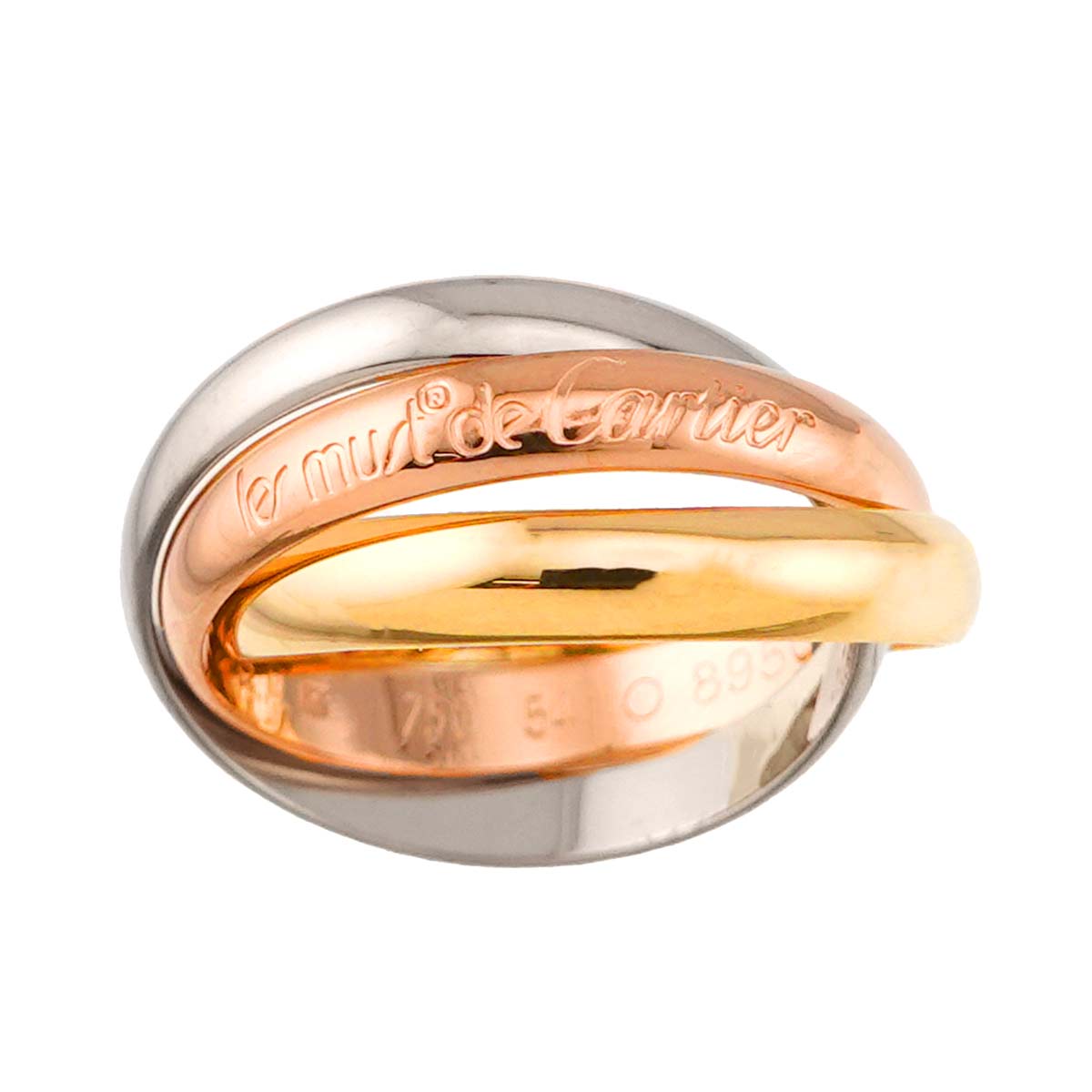 Trinity Ring MM 18K YG WG PG 750 Size54 6.5-6.75(US)
