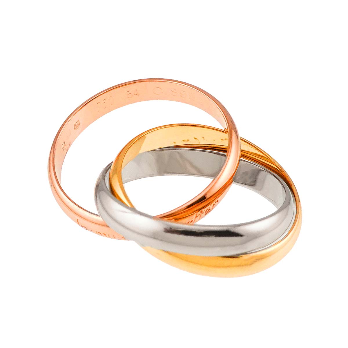 Trinity Ring MM 18K YG WG PG 750 Size54 6.5-6.75(US)