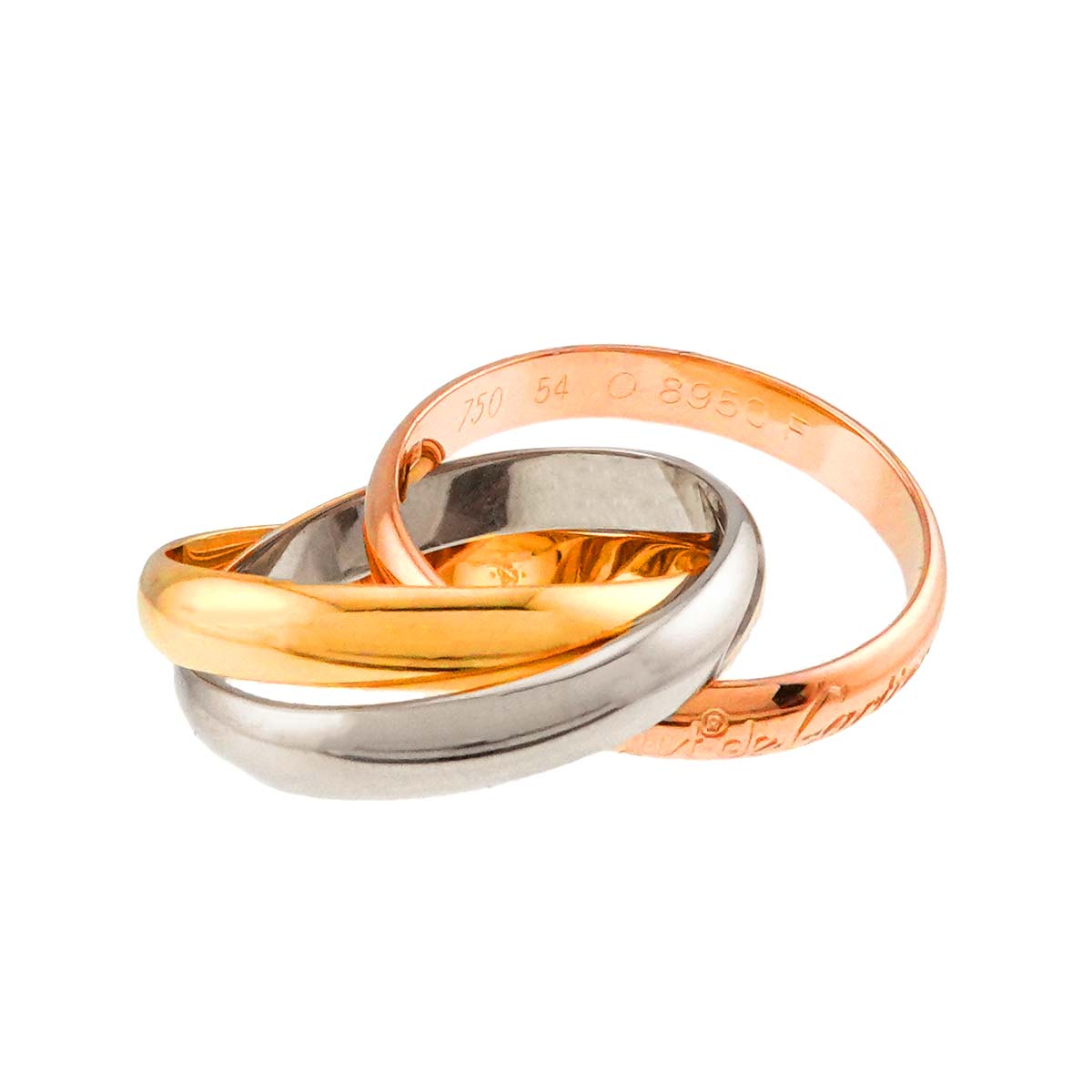 Trinity Ring MM 18K YG WG PG 750 Size54 6.5-6.75(US)