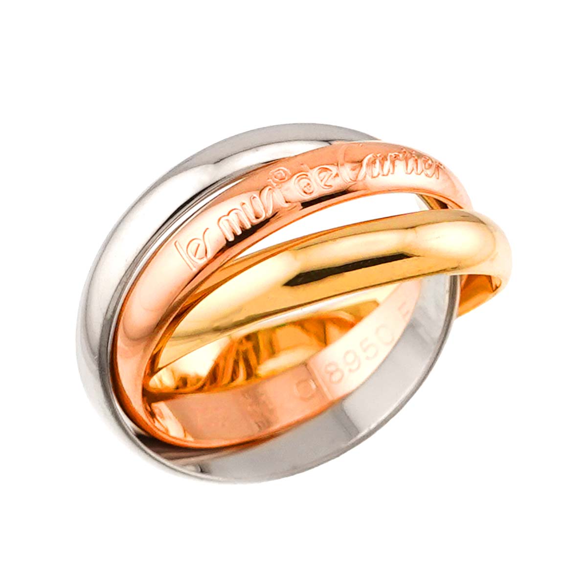 Trinity Ring MM 18K YG WG PG 750 Size54 6.5-6.75(US)