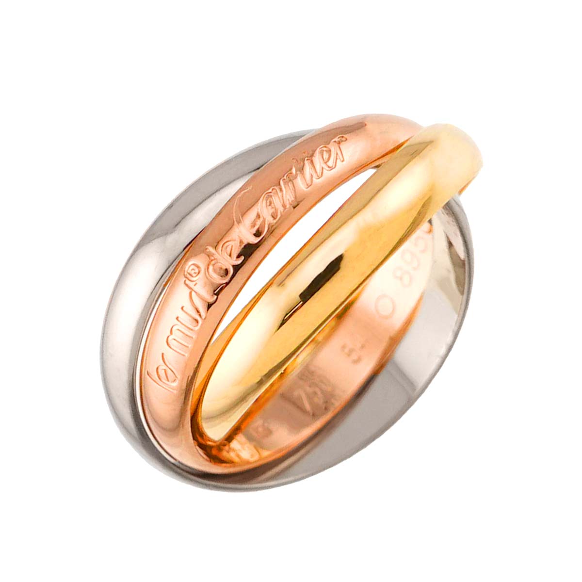 Trinity Ring MM 18K YG WG PG 750 Size54 6.5-6.75(US)