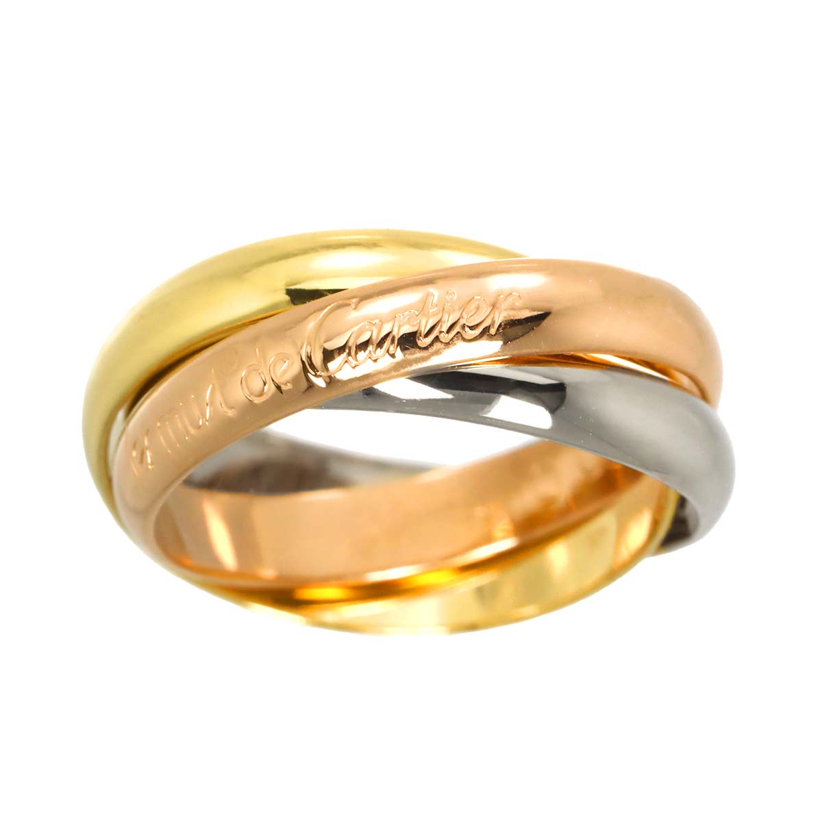 Trinity Ring MM 18K YG WG PG 750 Size54 6.5-6.75(US)