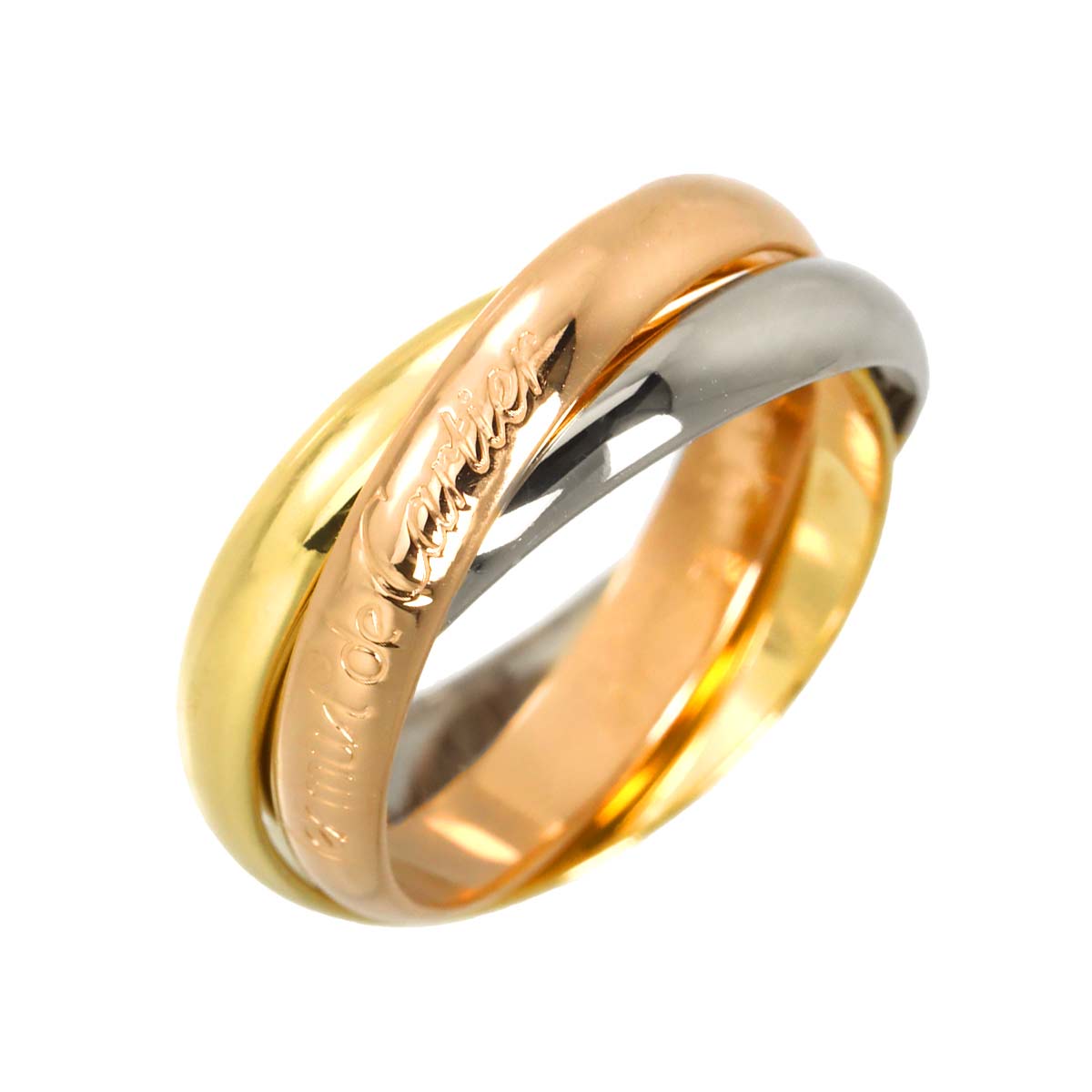 Trinity Ring MM 18K YG WG PG 750 Size54 6.5-6.75(US)