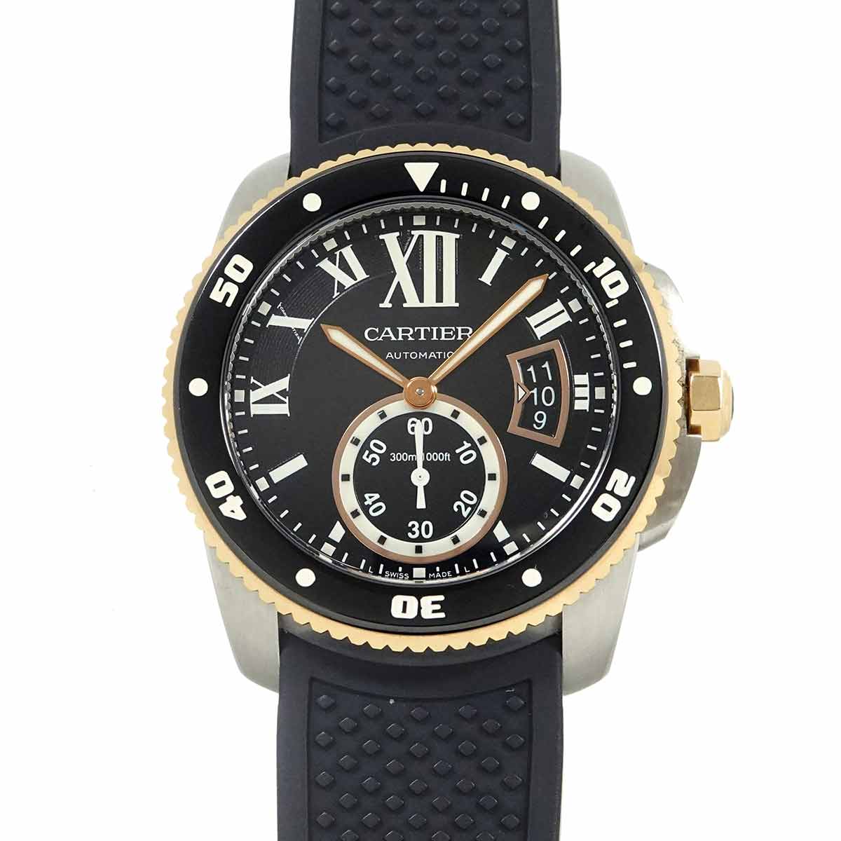 Caliber de cartier diver W7100055 Black Dial 750 PG Mens