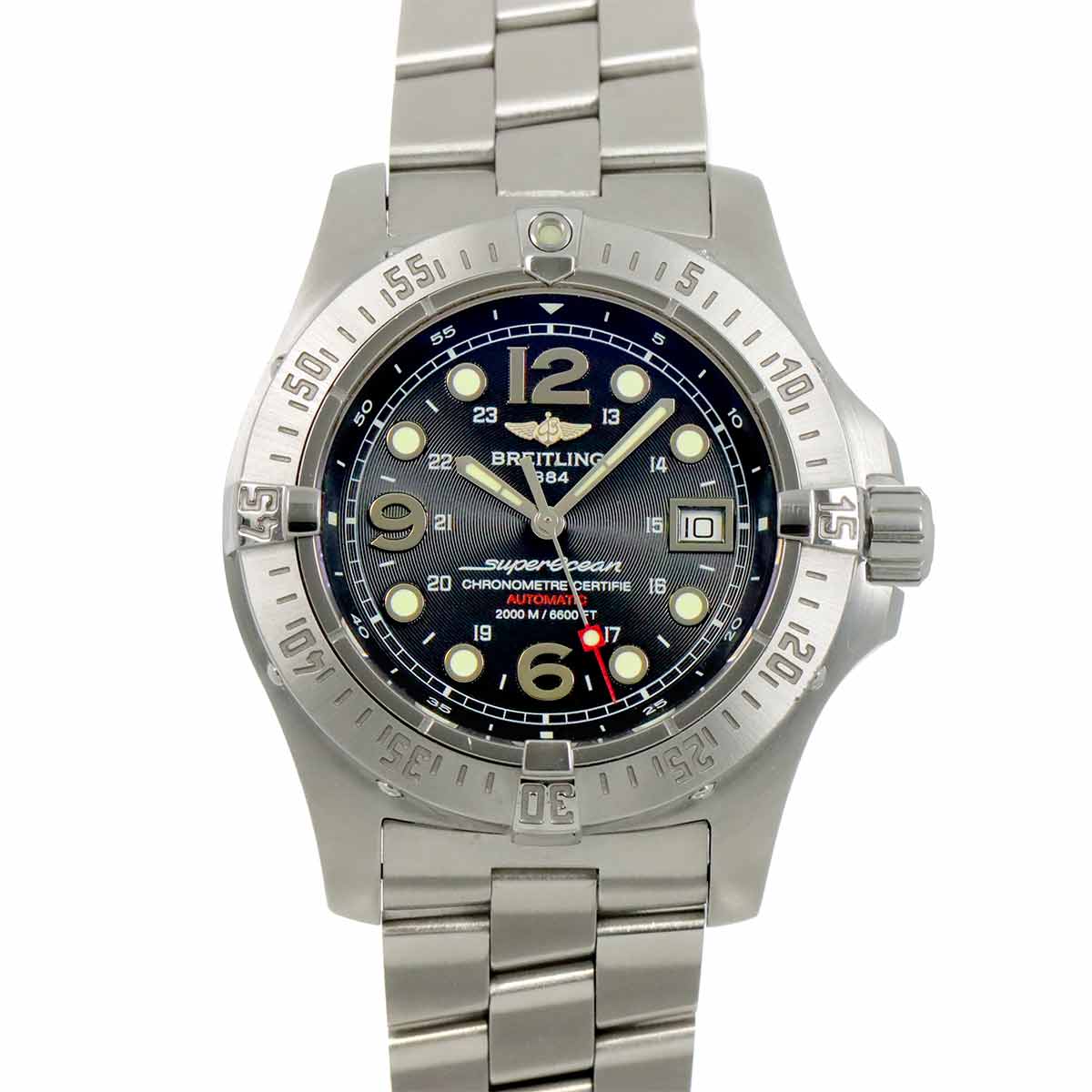 Super ocean Steelfish A17390 Date Black Dial Mens Watch
