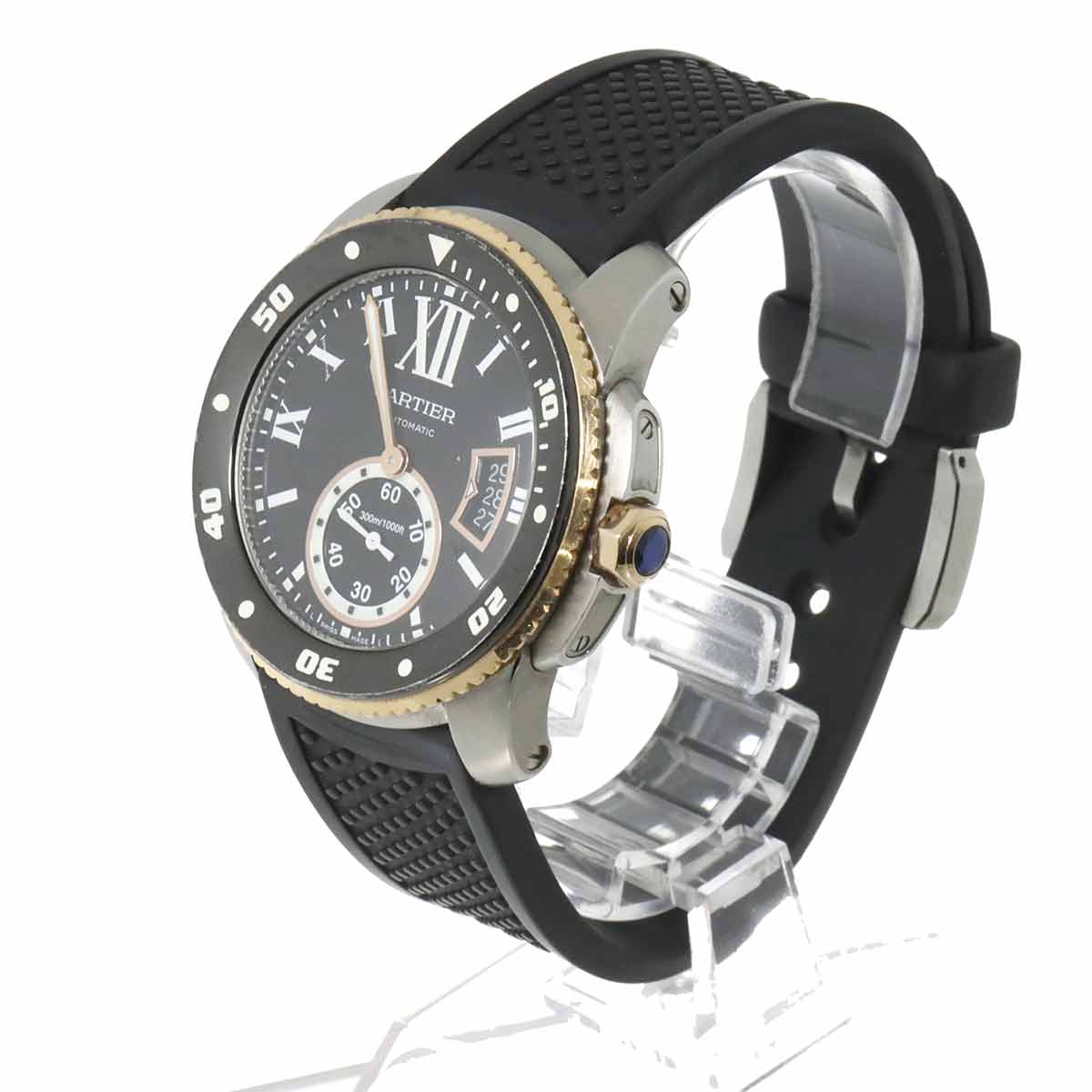 Caliber de cartier diver W7100055 Black Dial 750 PG Mens