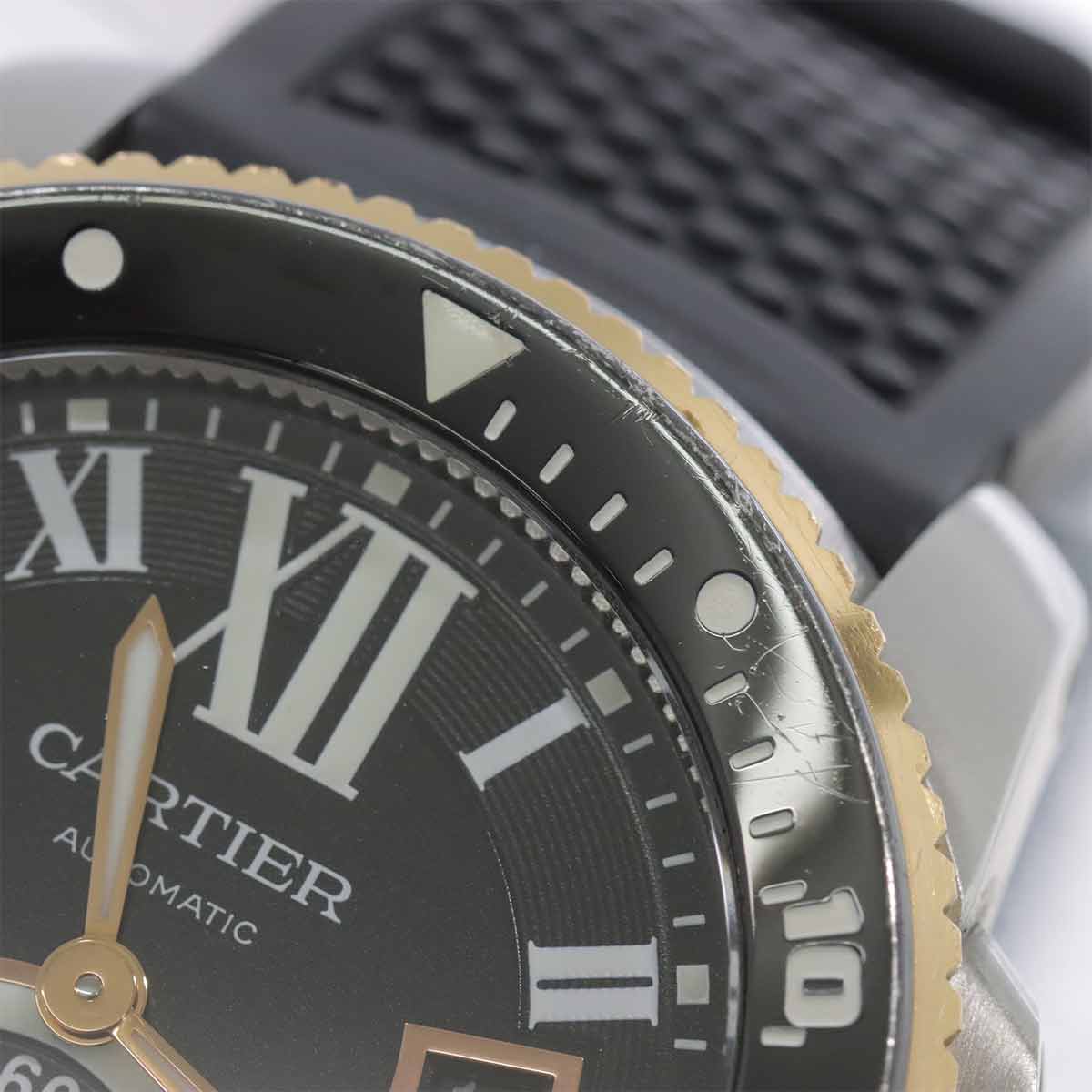 Caliber de cartier diver W7100055 Black Dial 750 PG Mens