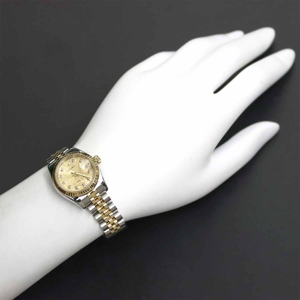 Datejust 179173G Serial D 750 YG 10P Diamond Gold Dial Ladies