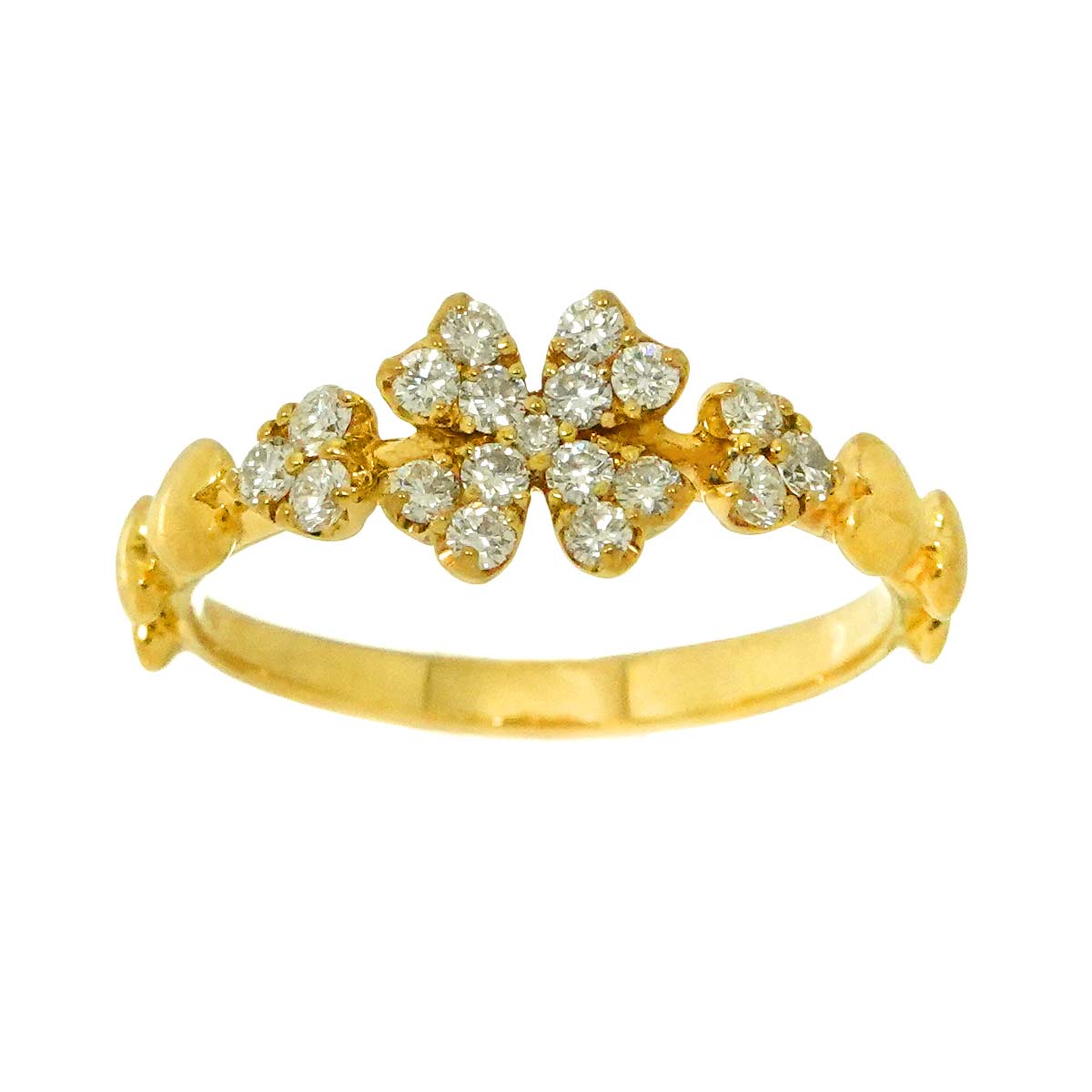 Diamond 0.28ct Ring 18K YG Yellow Gold 750 5.5-5.75(US)