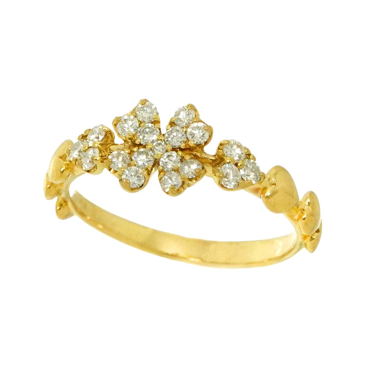 Diamond 0.28ct Ring 18K YG Yellow Gold 750 5.5-5.75(US)