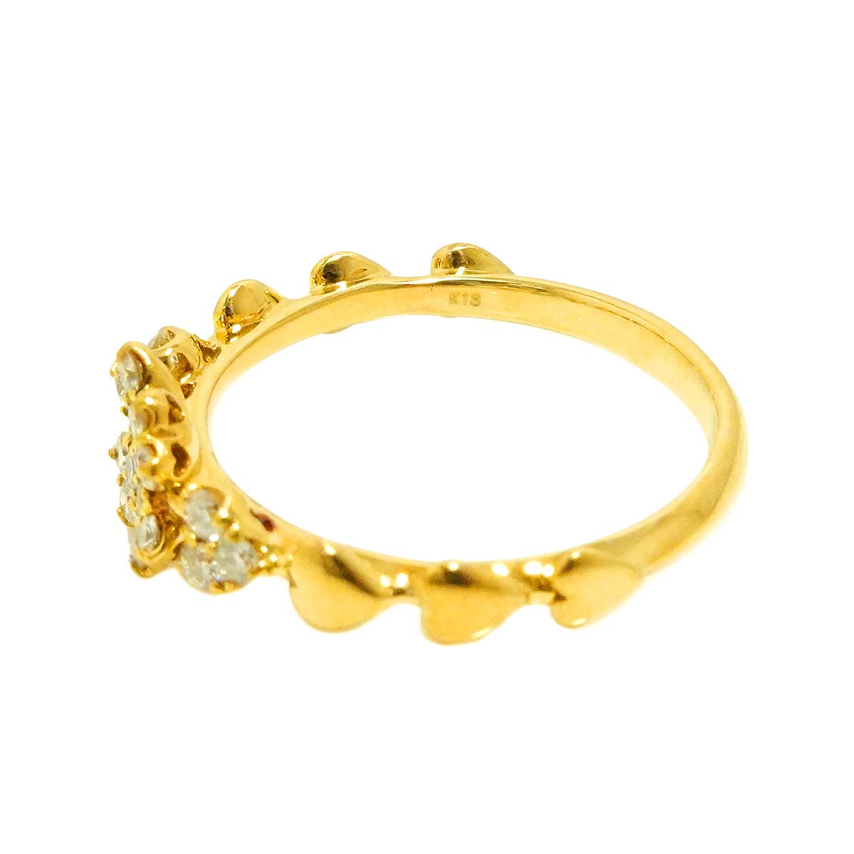 Diamond 0.28ct Ring 18K YG Yellow Gold 750 5.5-5.75(US)