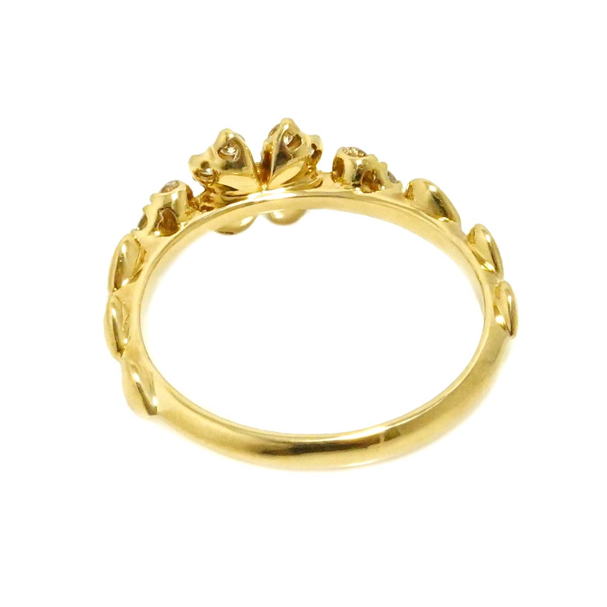 Diamond 0.28ct Ring 18K YG Yellow Gold 750 5.5-5.75(US)