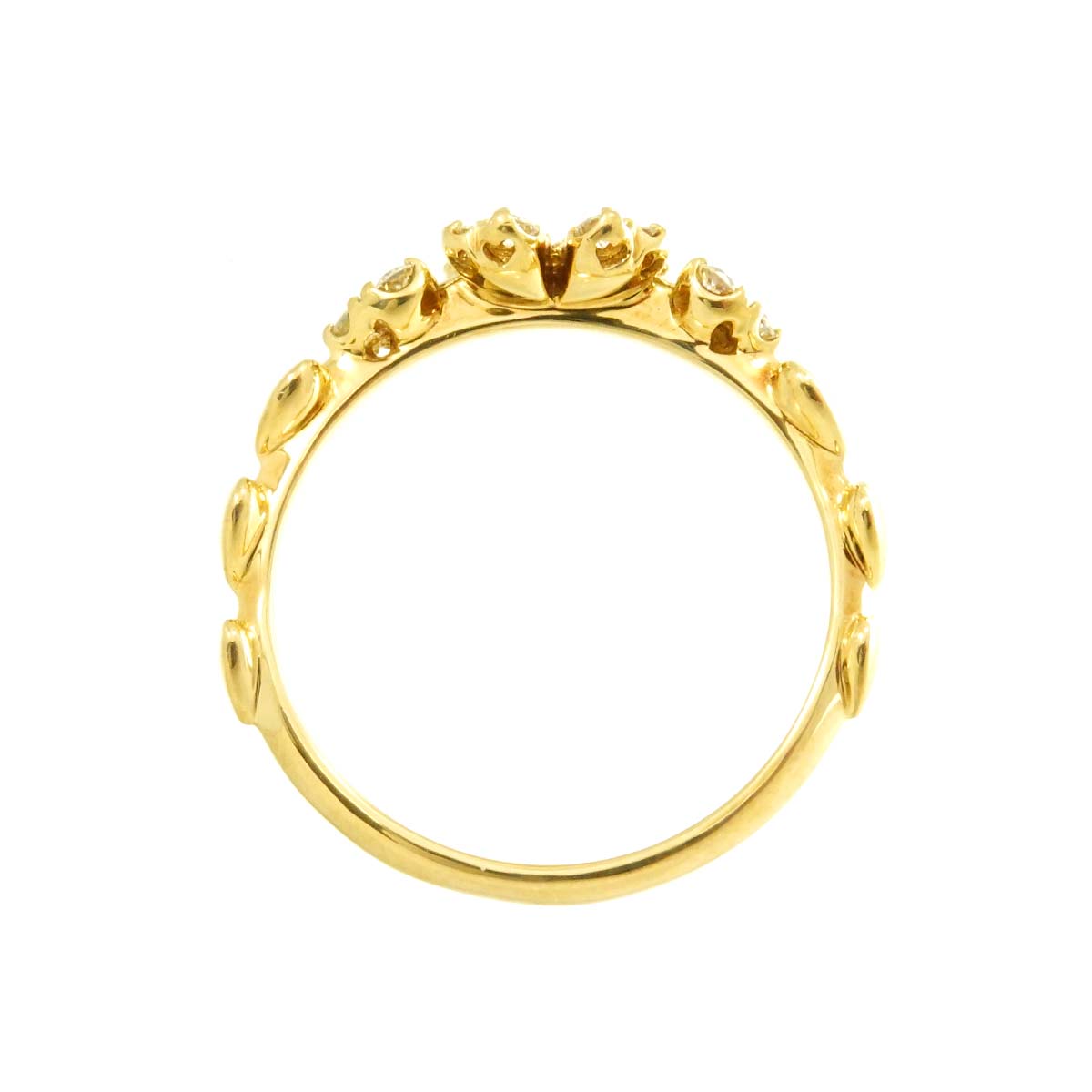 Diamond 0.28ct Ring 18K YG Yellow Gold 750 5.5-5.75(US)