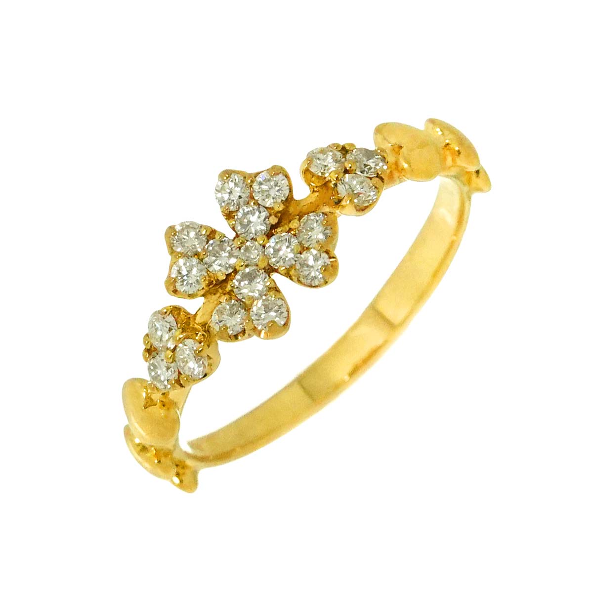 Diamond 0.28ct Ring 18K YG Yellow Gold 750 5.5-5.75(US)