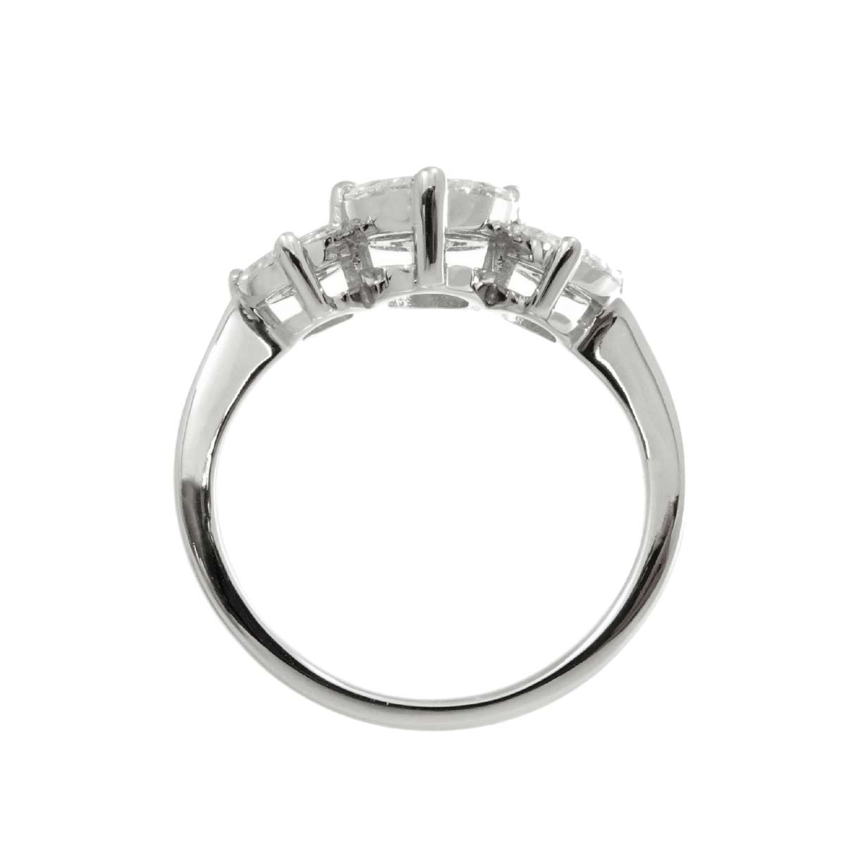 Diamond 1.34ct Ring 18K K18 WG White Gold size4.75-5(US)