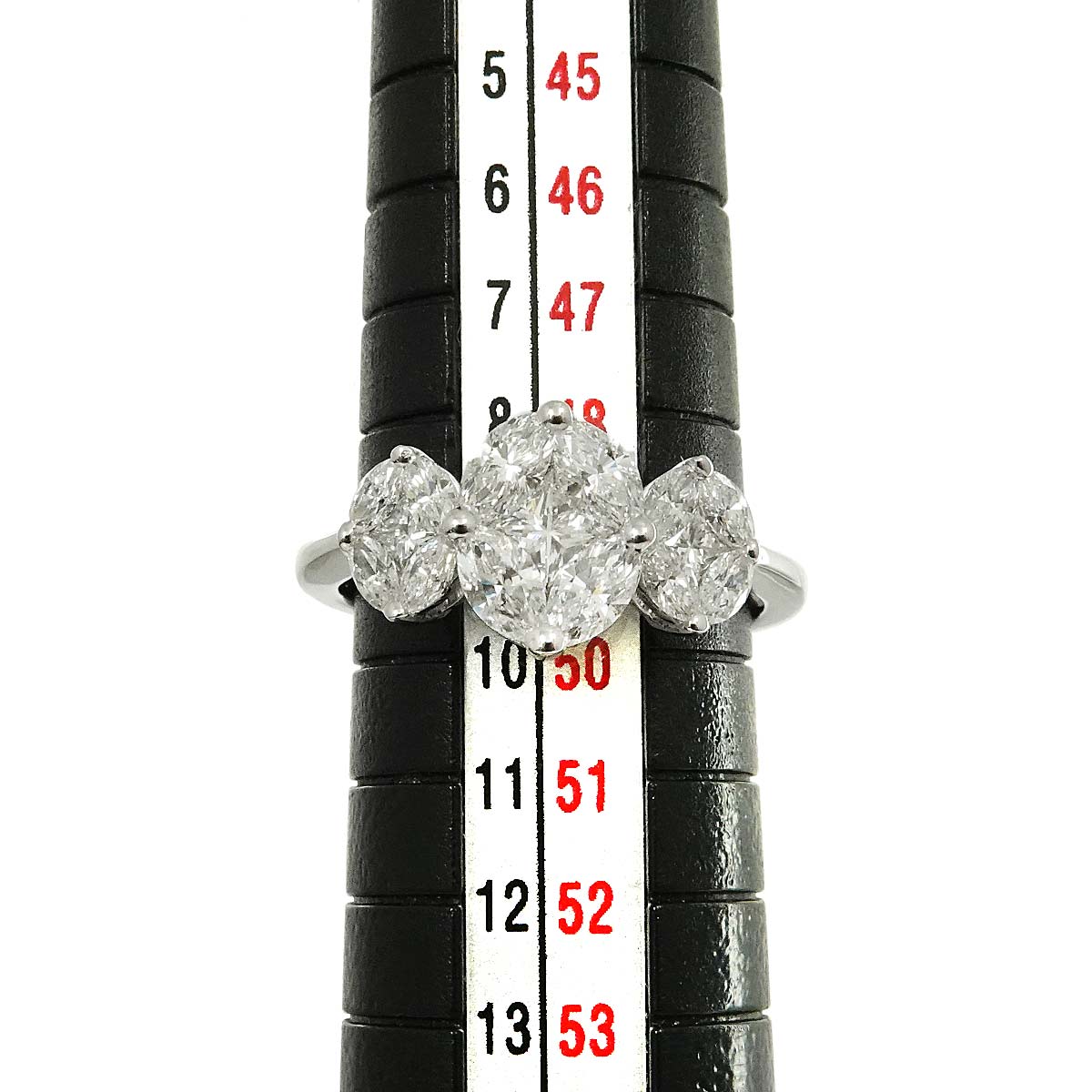 Diamond 1.34ct Ring 18K K18 WG White Gold size4.75-5(US)