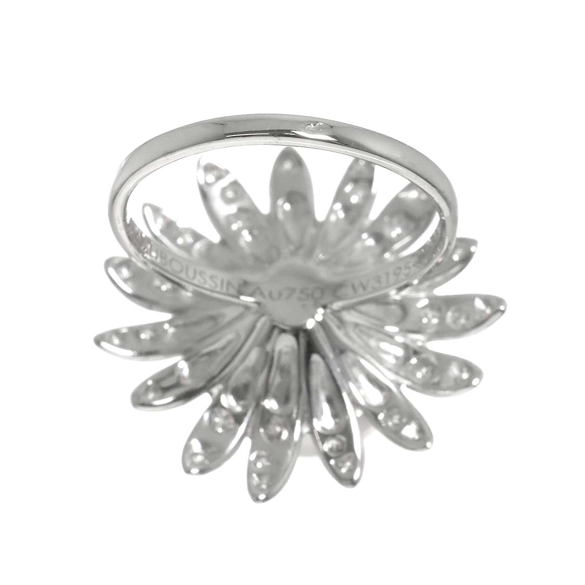 South Sea pearl11.9mm Diamond Ring 18K WG 750 6.75-7.25(US)