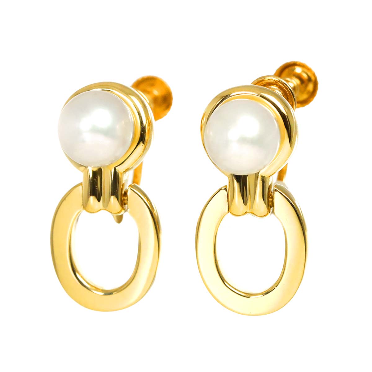 Akoya Pearl 5.8mm Earrings 18K YG 750