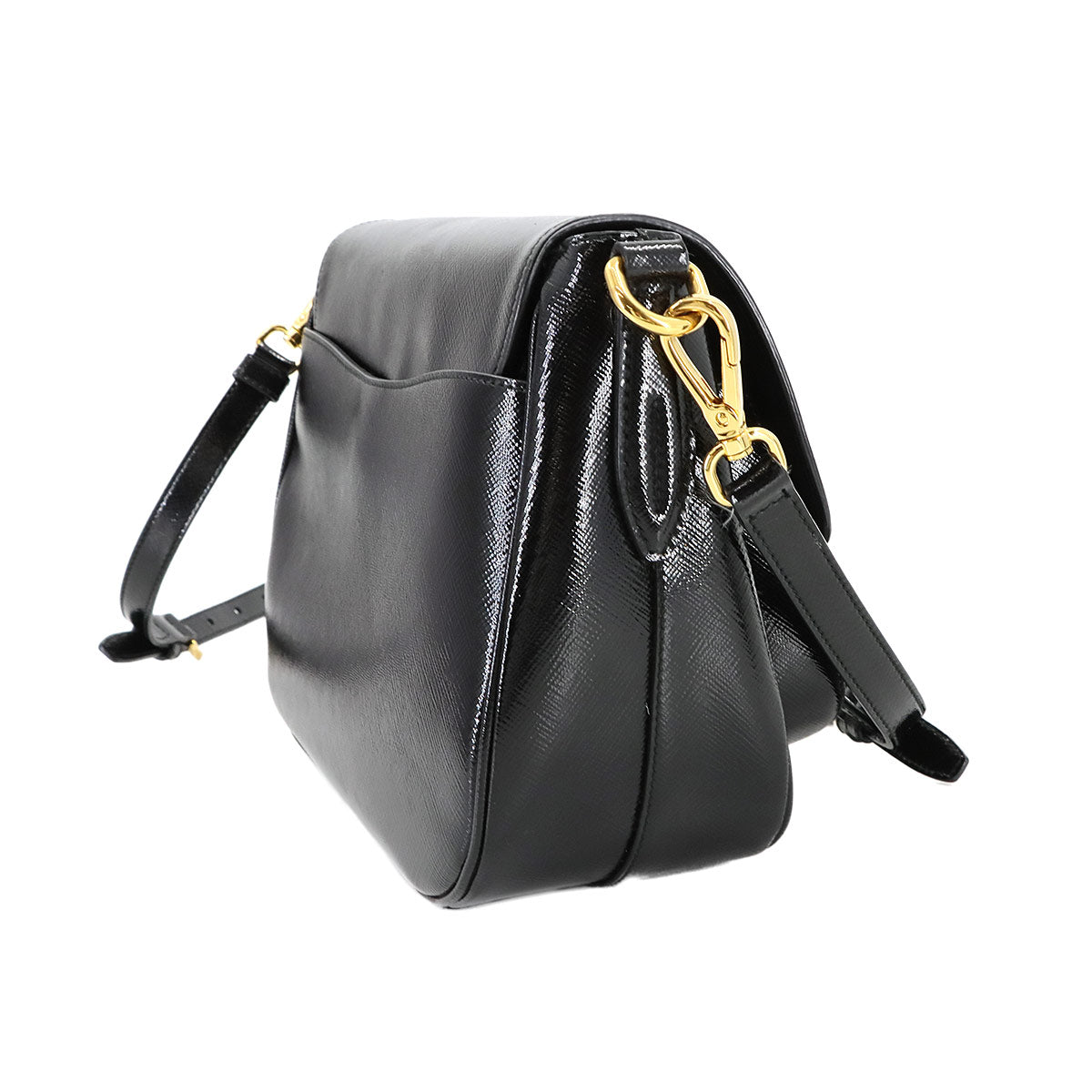 Shoulder Bag Patent Leather Black BT0904 Purse