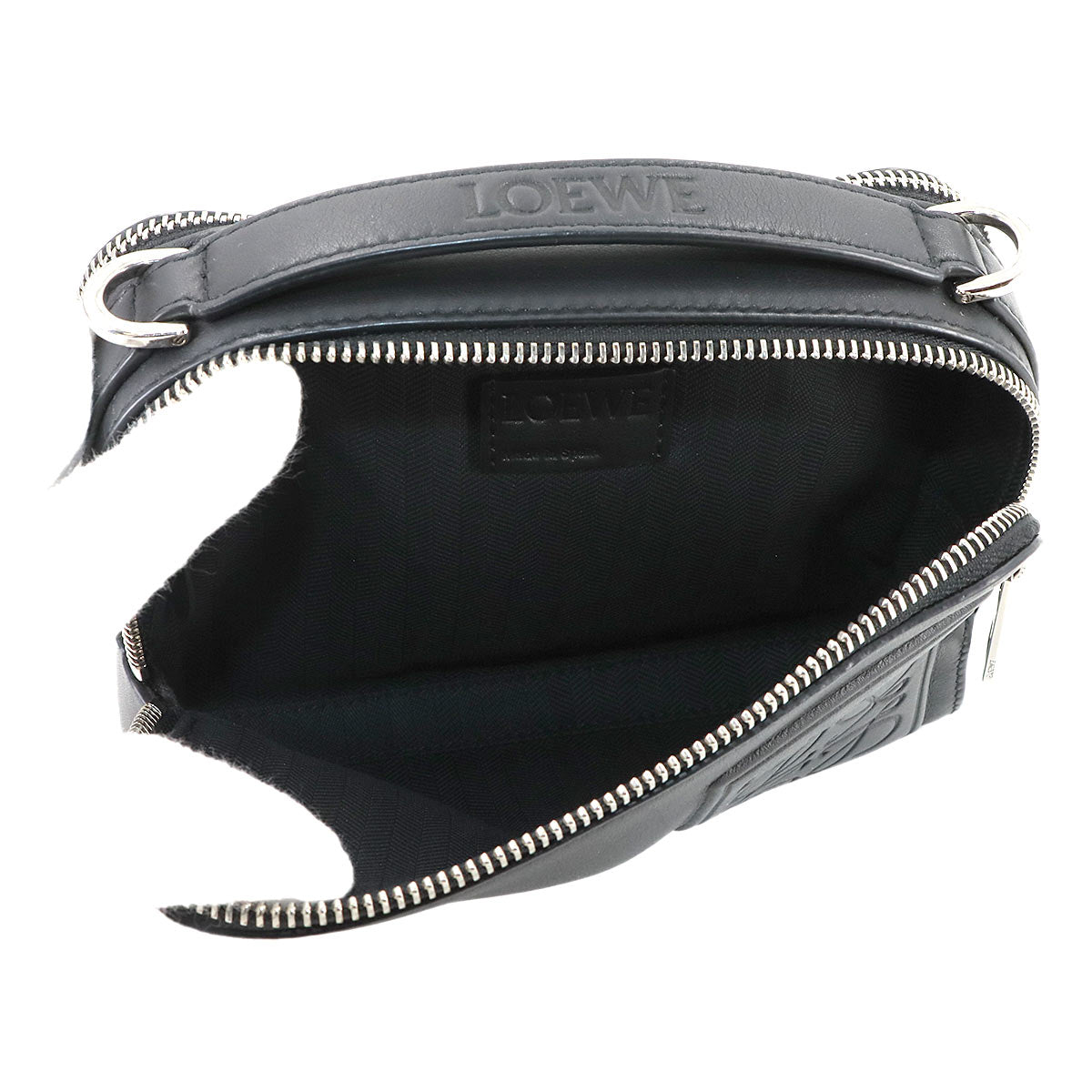 Mini crossbody camera Bag Hand Shoulder Bag Leather Black Anagram