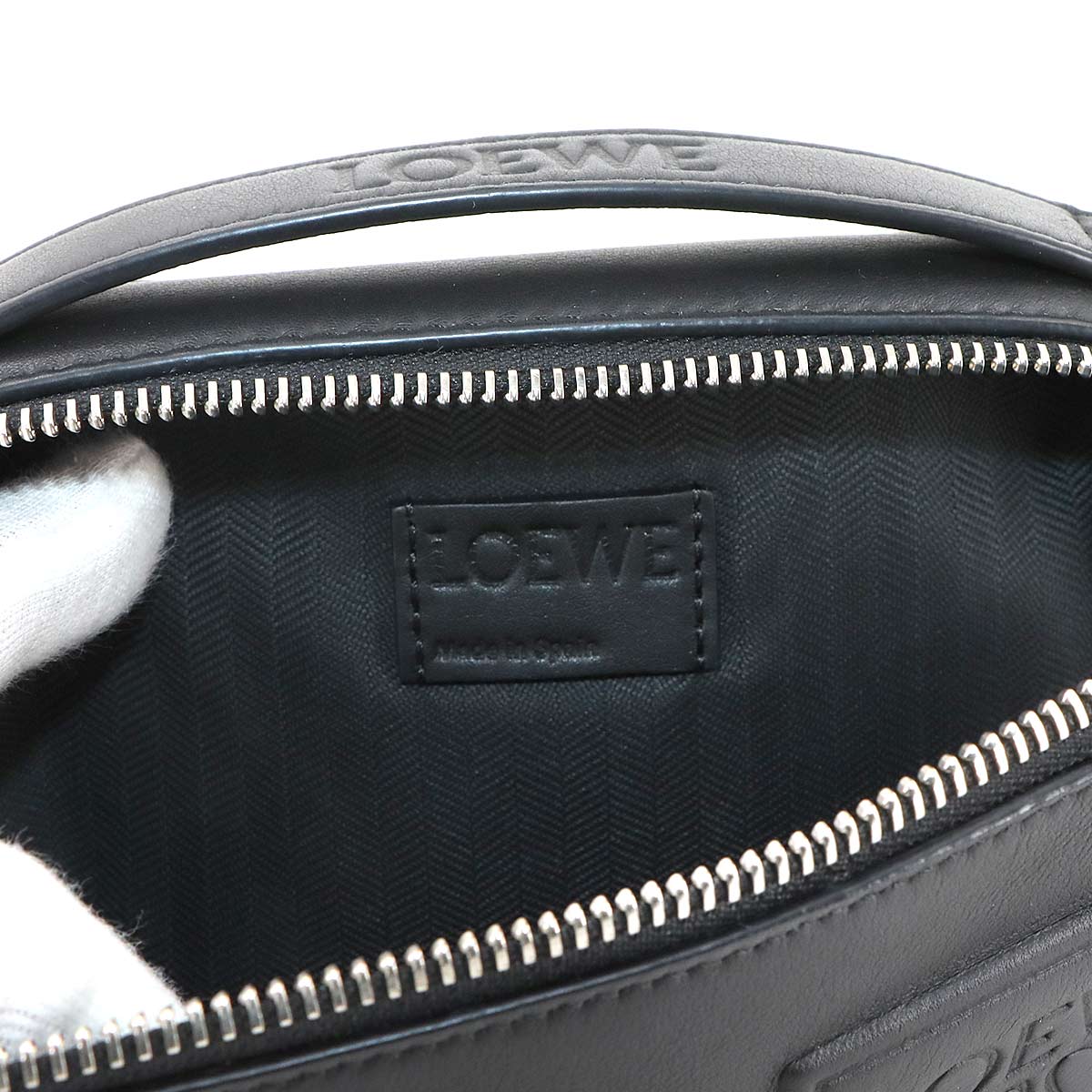 Mini crossbody camera Bag Hand Shoulder Bag Leather Black Anagram