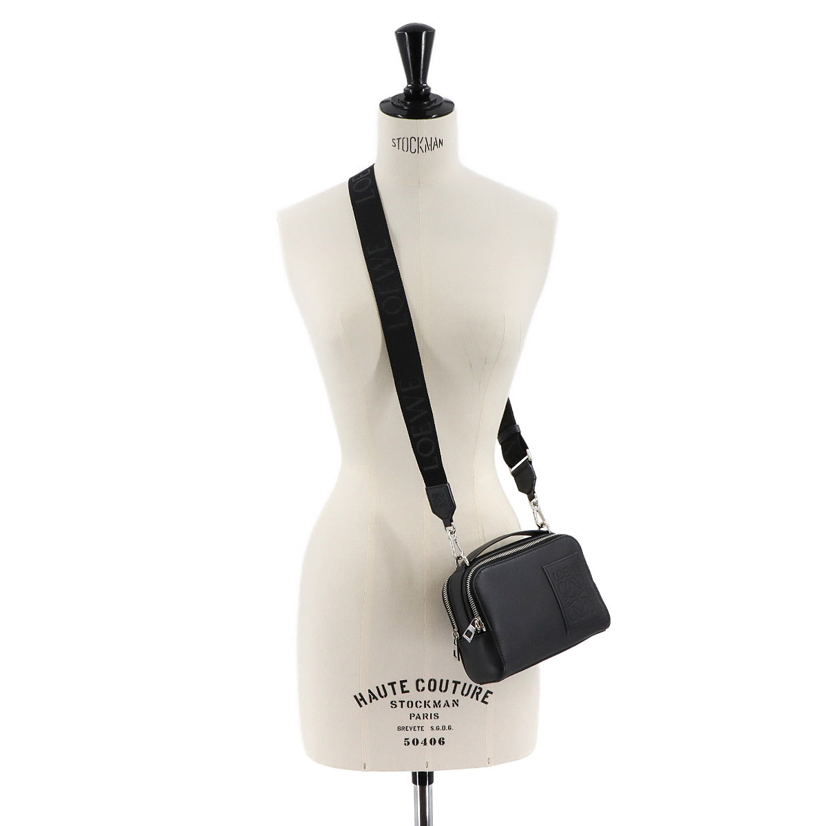 Mini crossbody camera Bag Hand Shoulder Bag Leather Black Anagram