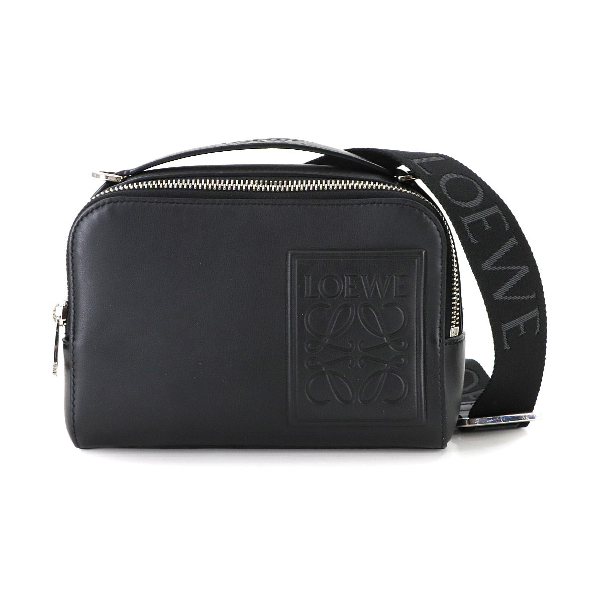 Mini crossbody camera Bag Hand Shoulder Bag Leather Black Anagram