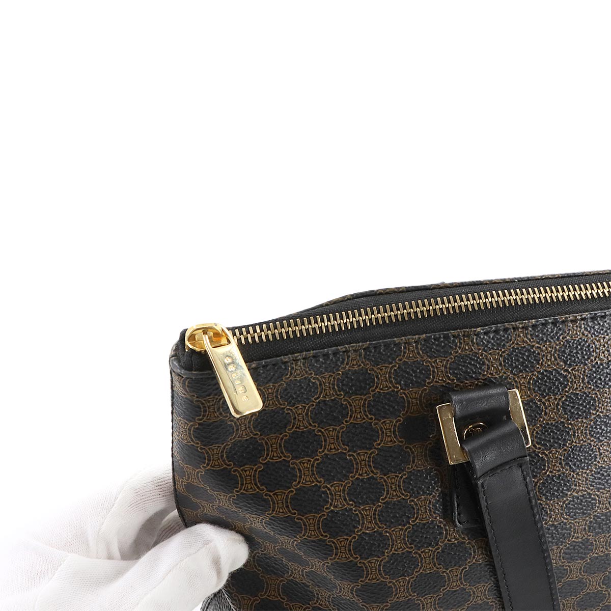 Macadam Tote Bag PVC Leather Black Brown Vintage Purse