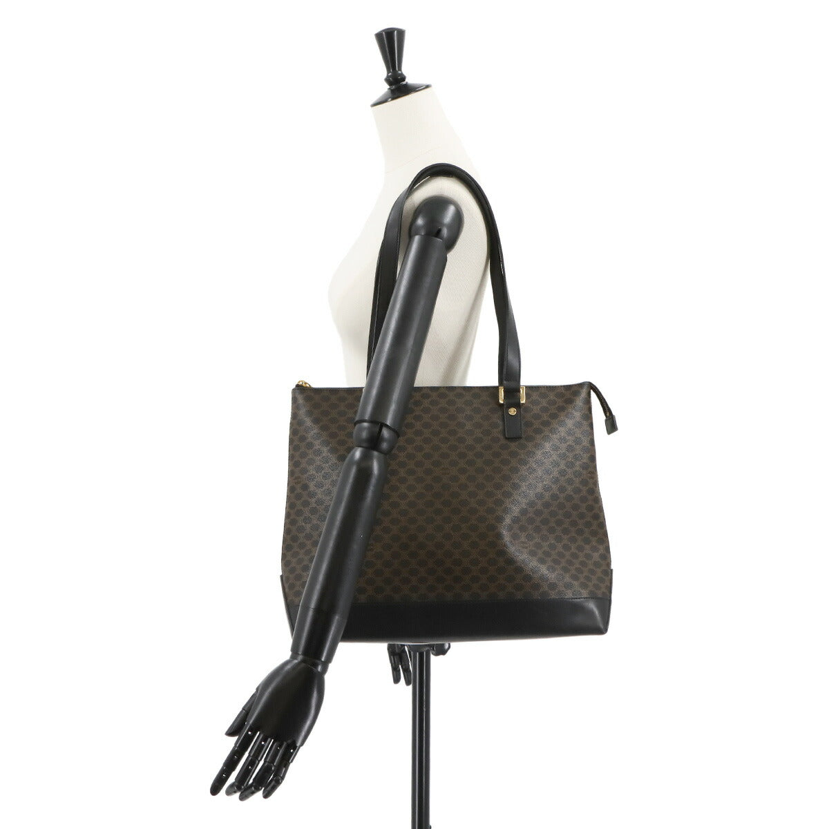 Macadam Tote Bag PVC Leather Black Brown Vintage Purse