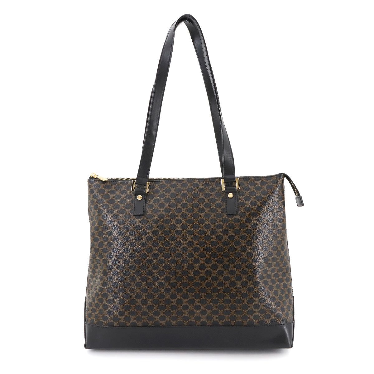 Macadam Tote Bag PVC Leather Black Brown Vintage Purse