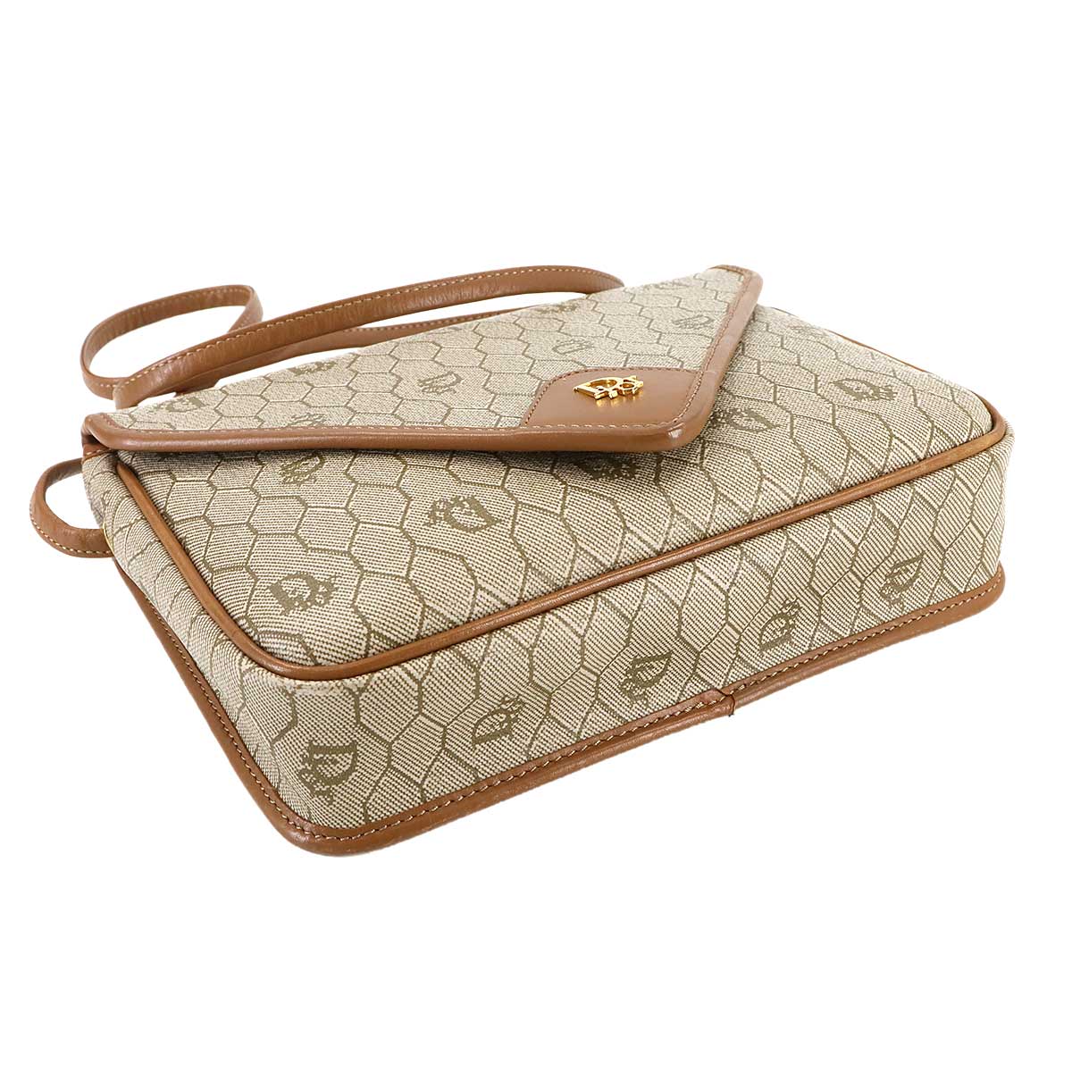 Shoulder Bag PVC Beige Honeycomb pattern