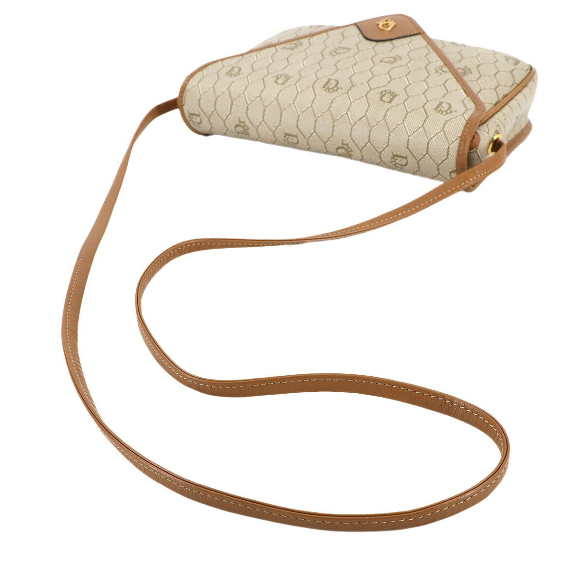 Shoulder Bag PVC Beige Honeycomb pattern