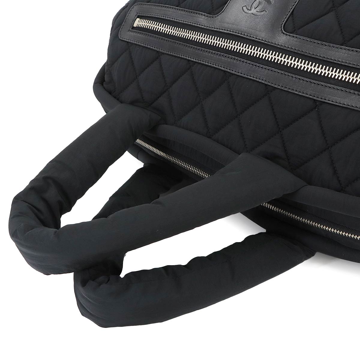 Coco Cocoon Boston Bag Nylon Leather Black A47205 Purse