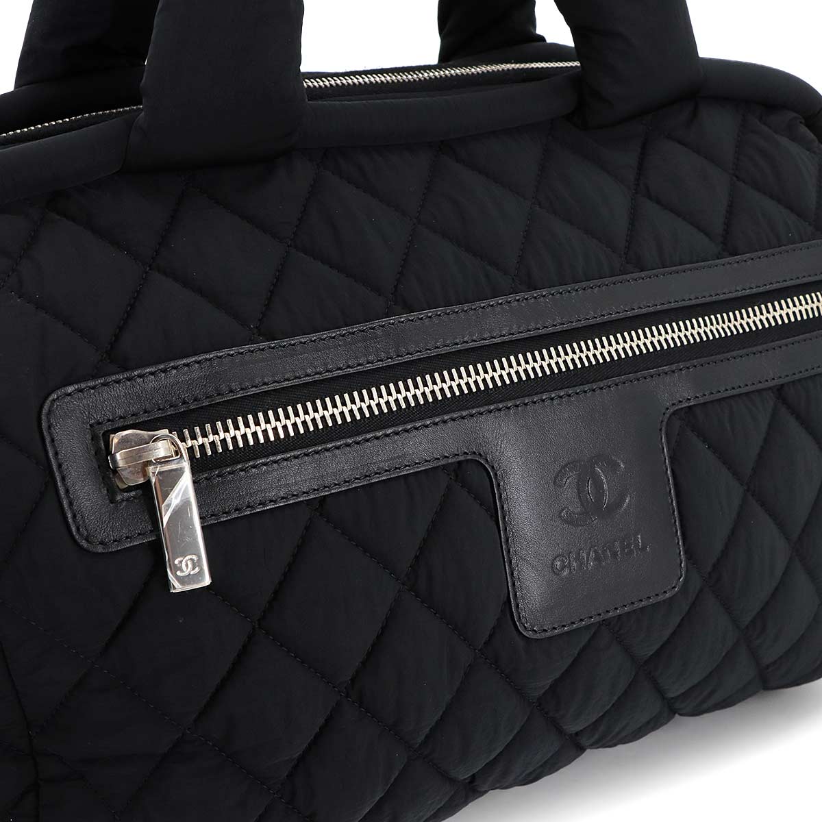 Coco Cocoon Boston Bag Nylon Leather Black A47205 Purse