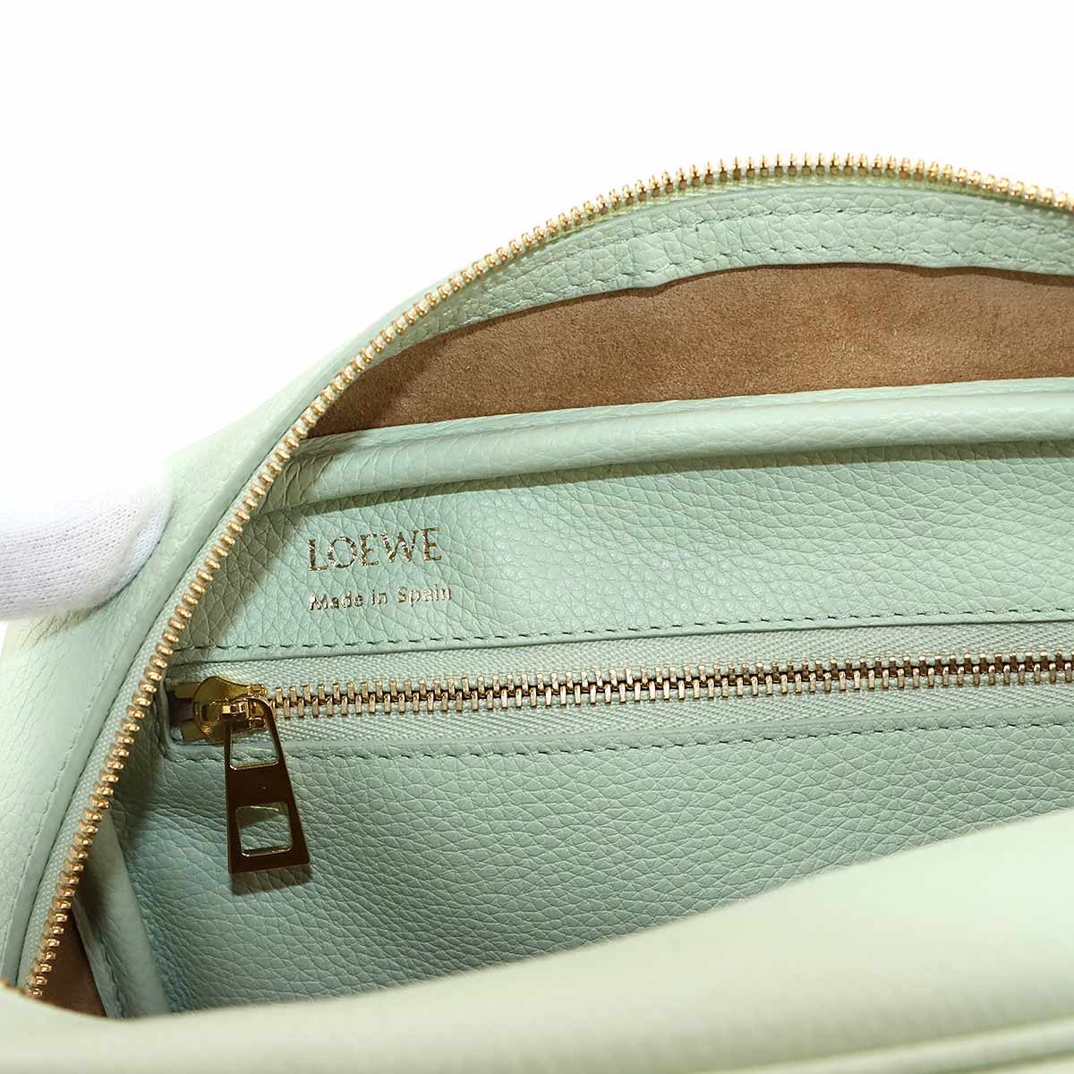 Amazona 23 2way Hand Shoulder Bag Leather Light green Purse