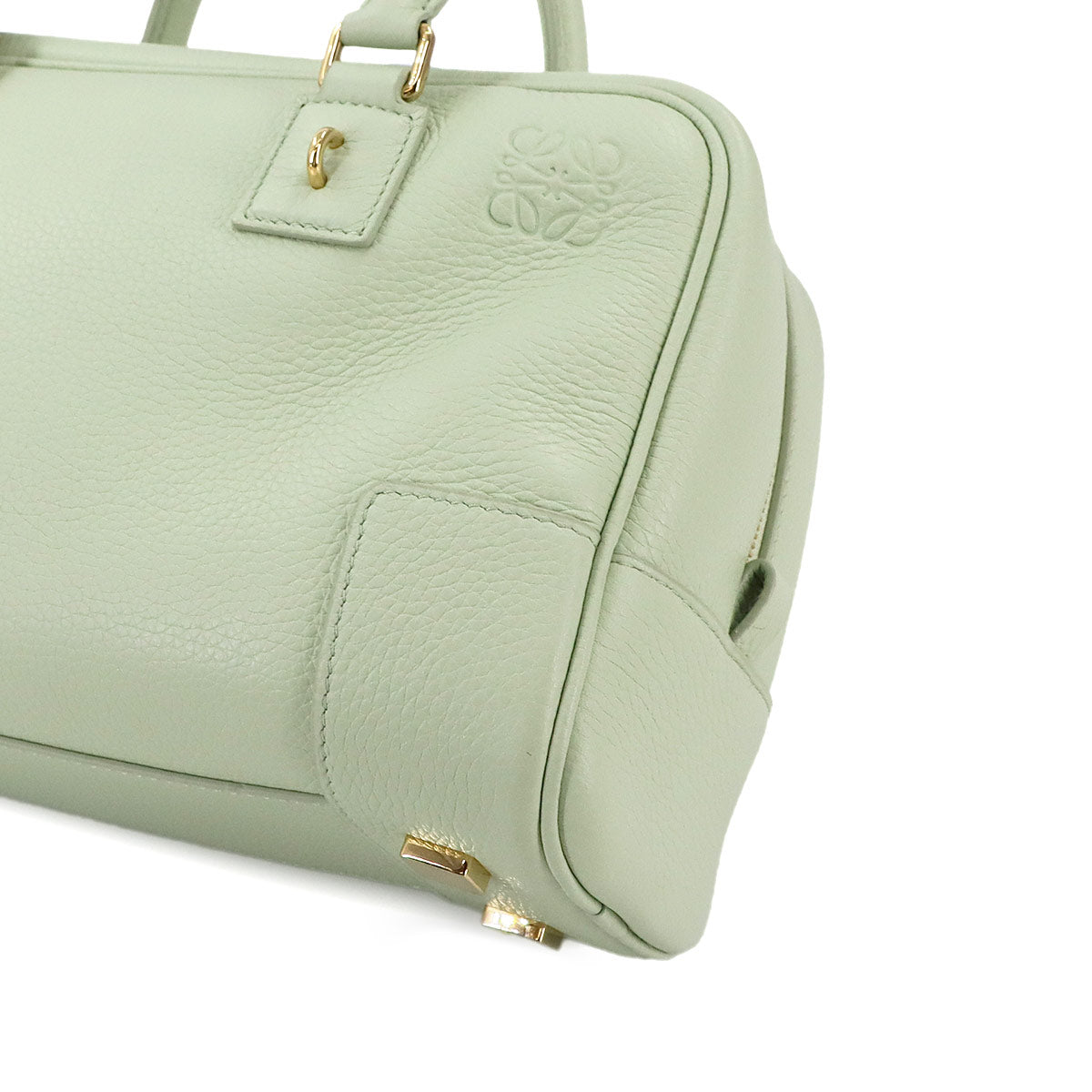 Amazona 23 2way Hand Shoulder Bag Leather Light green Purse