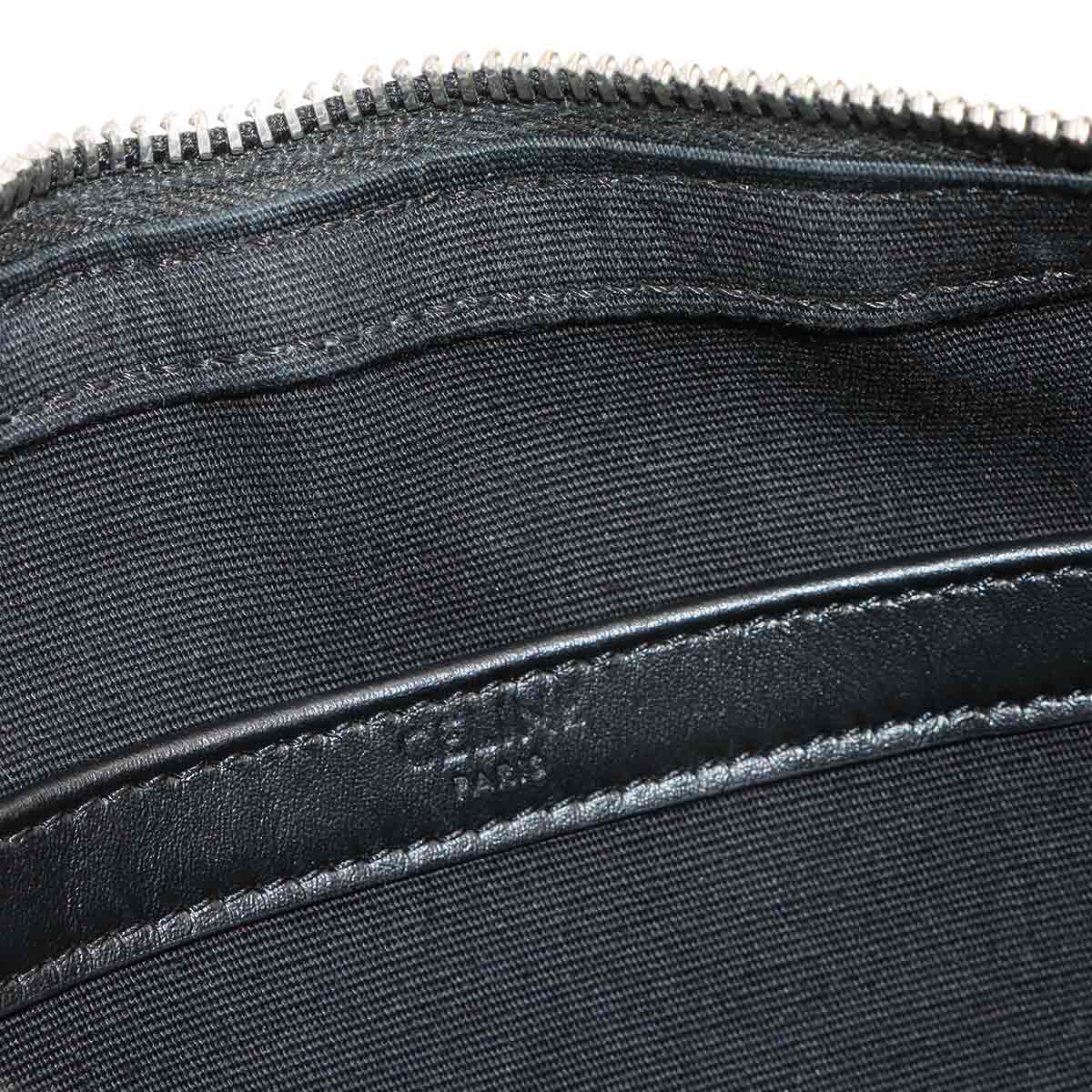 Triomphe Medium Messenger Shoulder Bag PVC Leather Black Brown