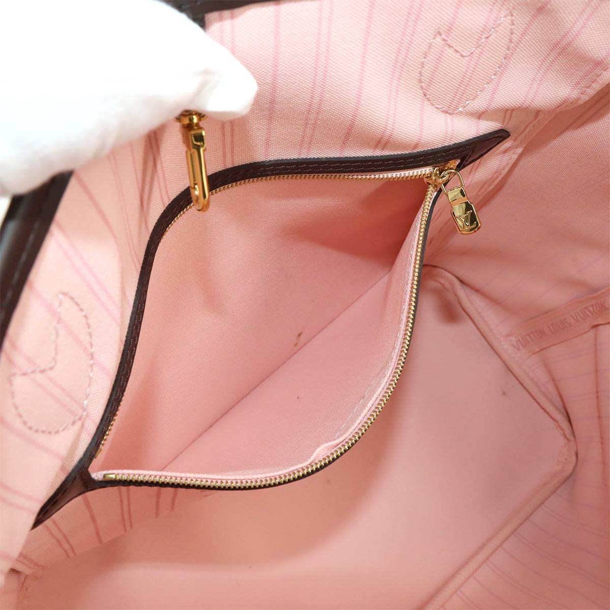 Damier Neverfull MM Tote Bag Rose Ballerine N40598 Purse