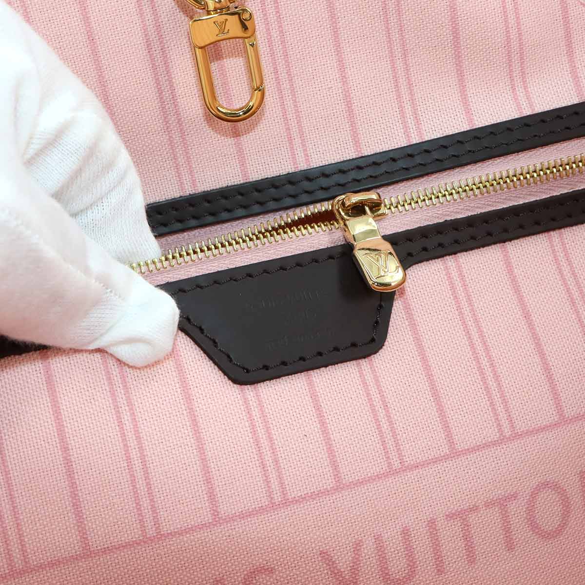 Damier Neverfull MM Tote Bag Rose Ballerine N40598 Purse