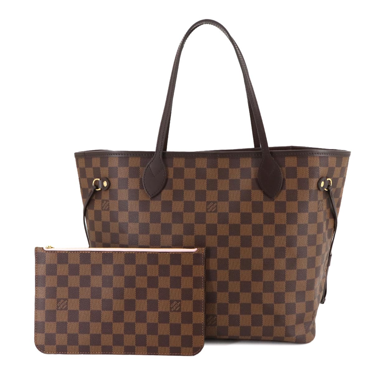 Damier Neverfull MM Tote Bag Rose Ballerine N40598 Purse