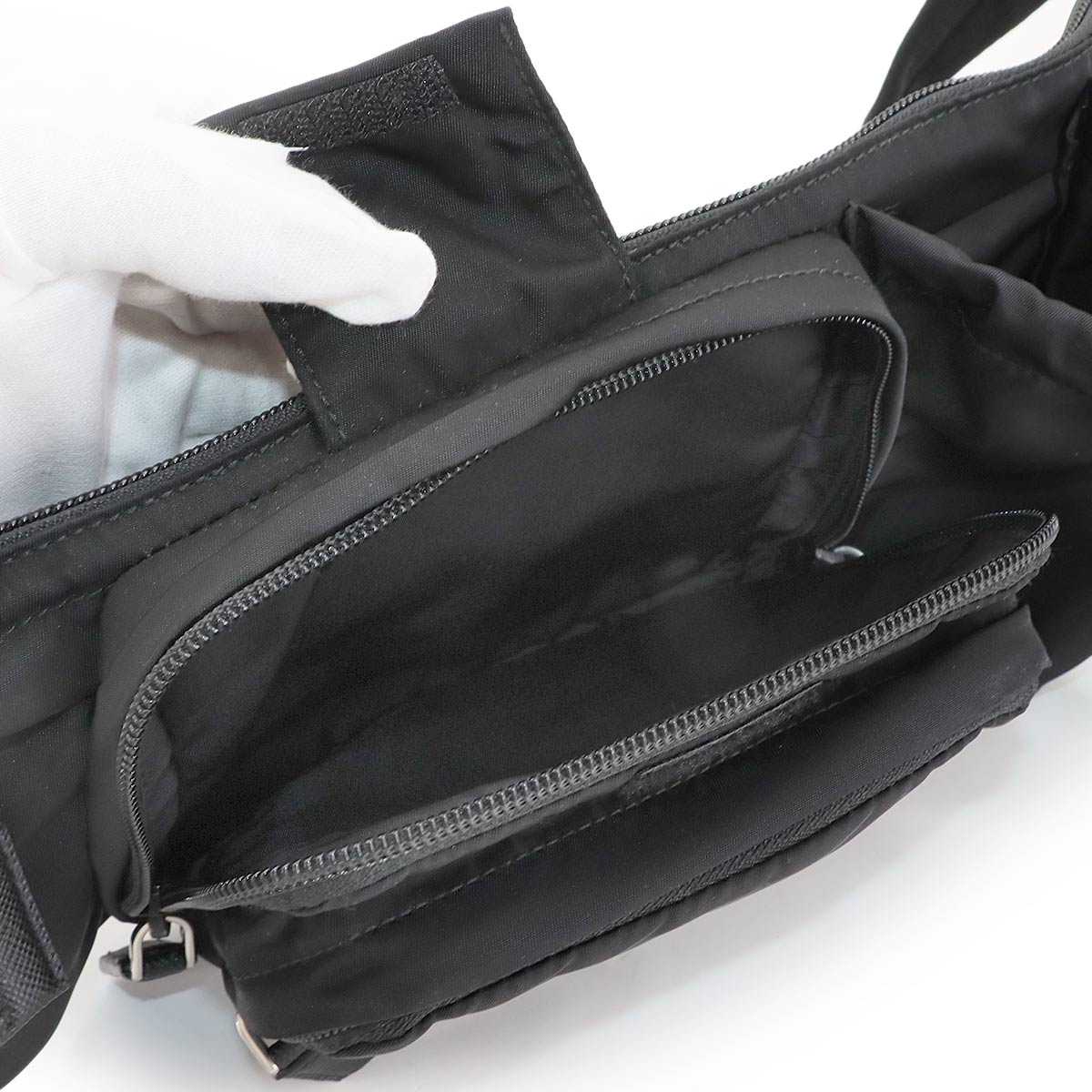 Crossbody Waist Bag Pouch Nylon Nero Black 2VL056 Purse