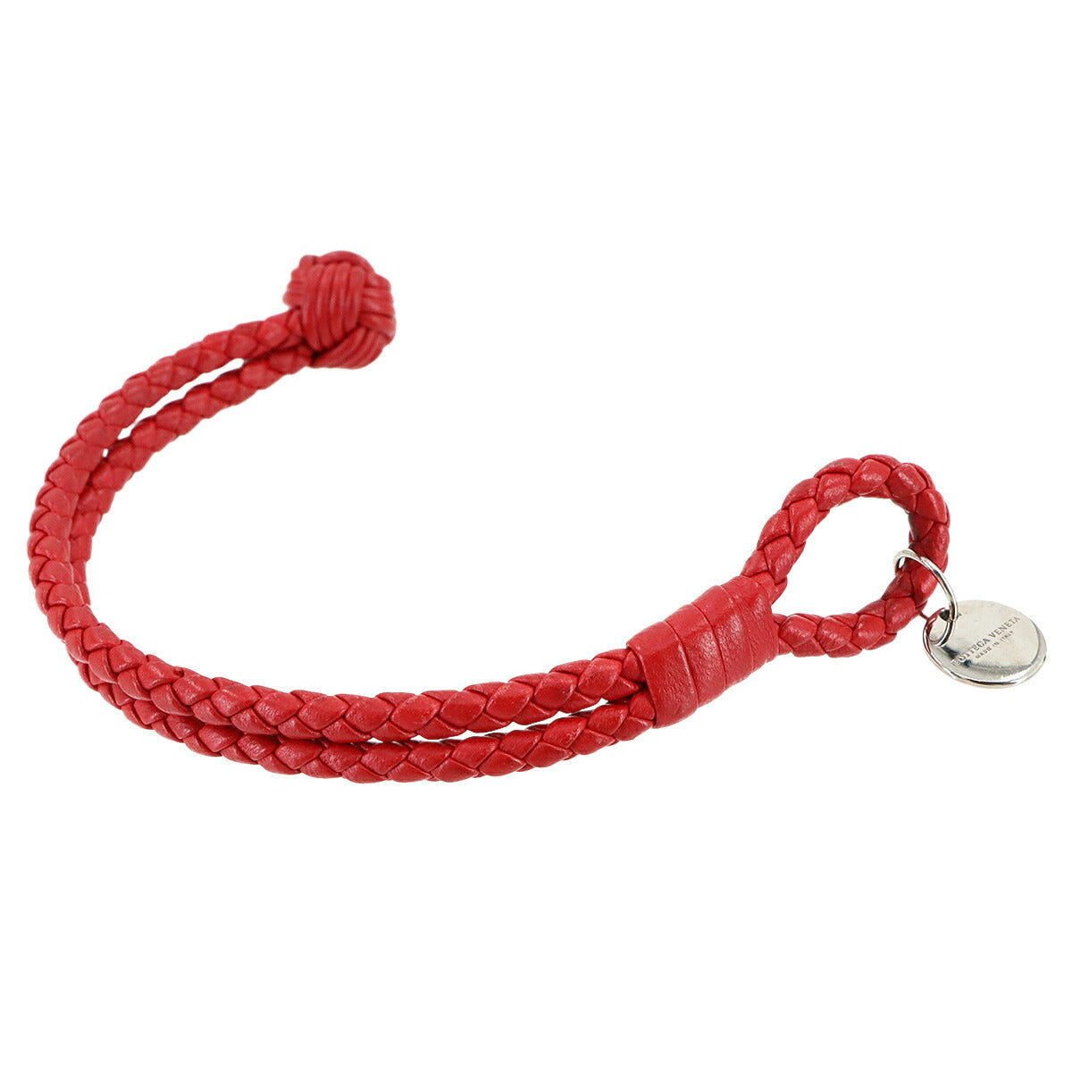 Intrecciato Bracelet Leather Red Accessory