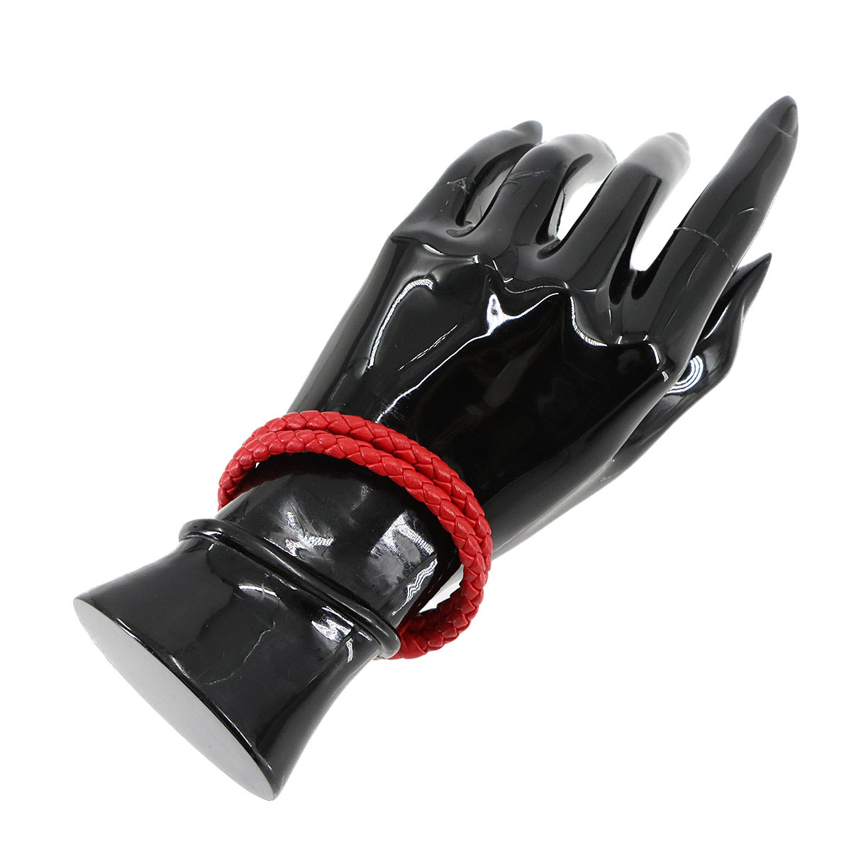 Intrecciato Bracelet Leather Red Accessory