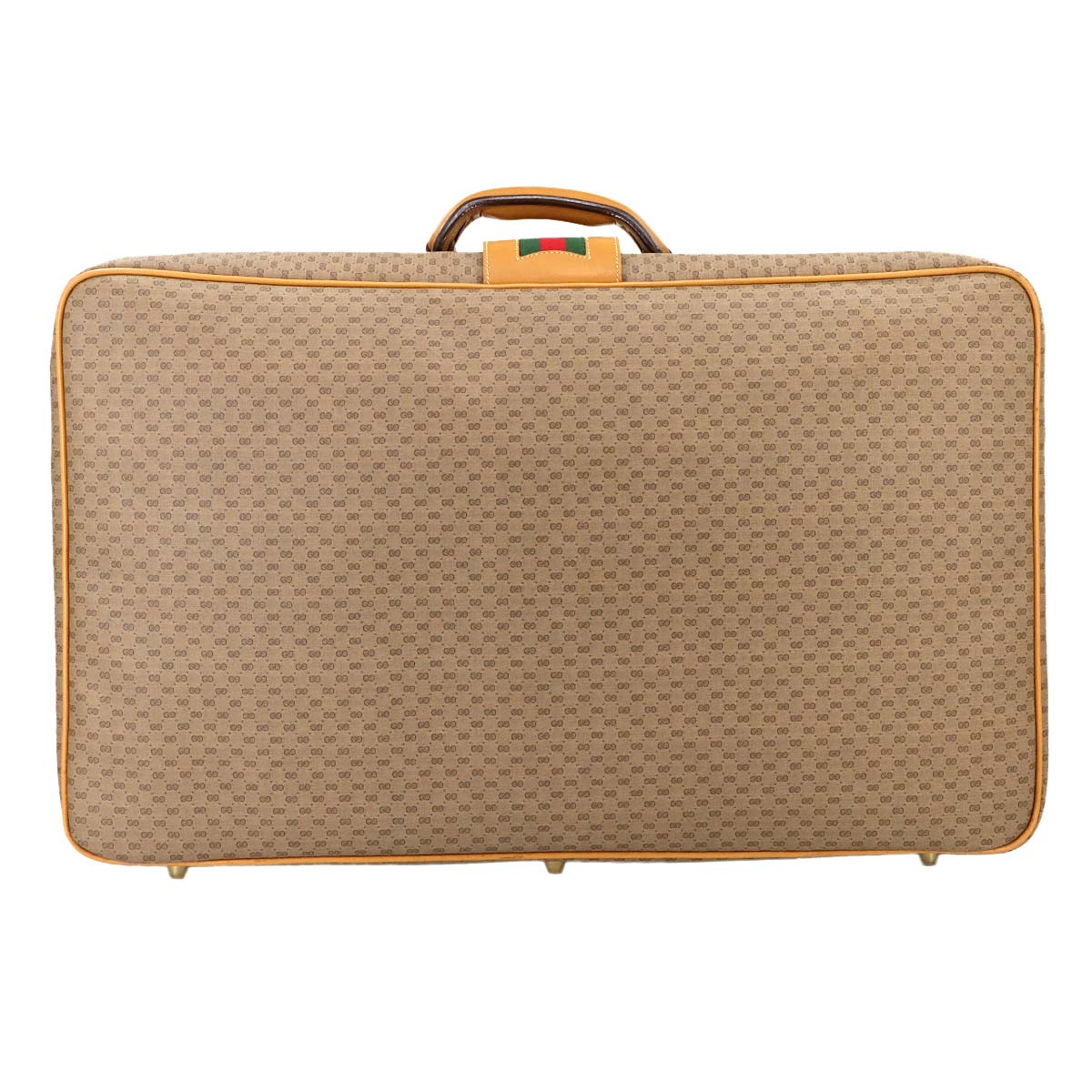 MicroGG Boston Travel Bag Old GUCCI PVC Leather Beige Purse